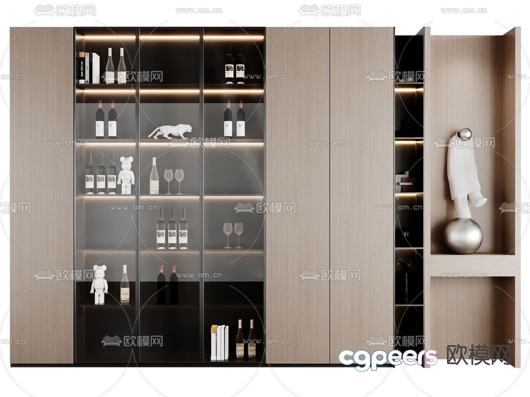 Modern wine cabinet 3d model Modern wine cabinet 3d model