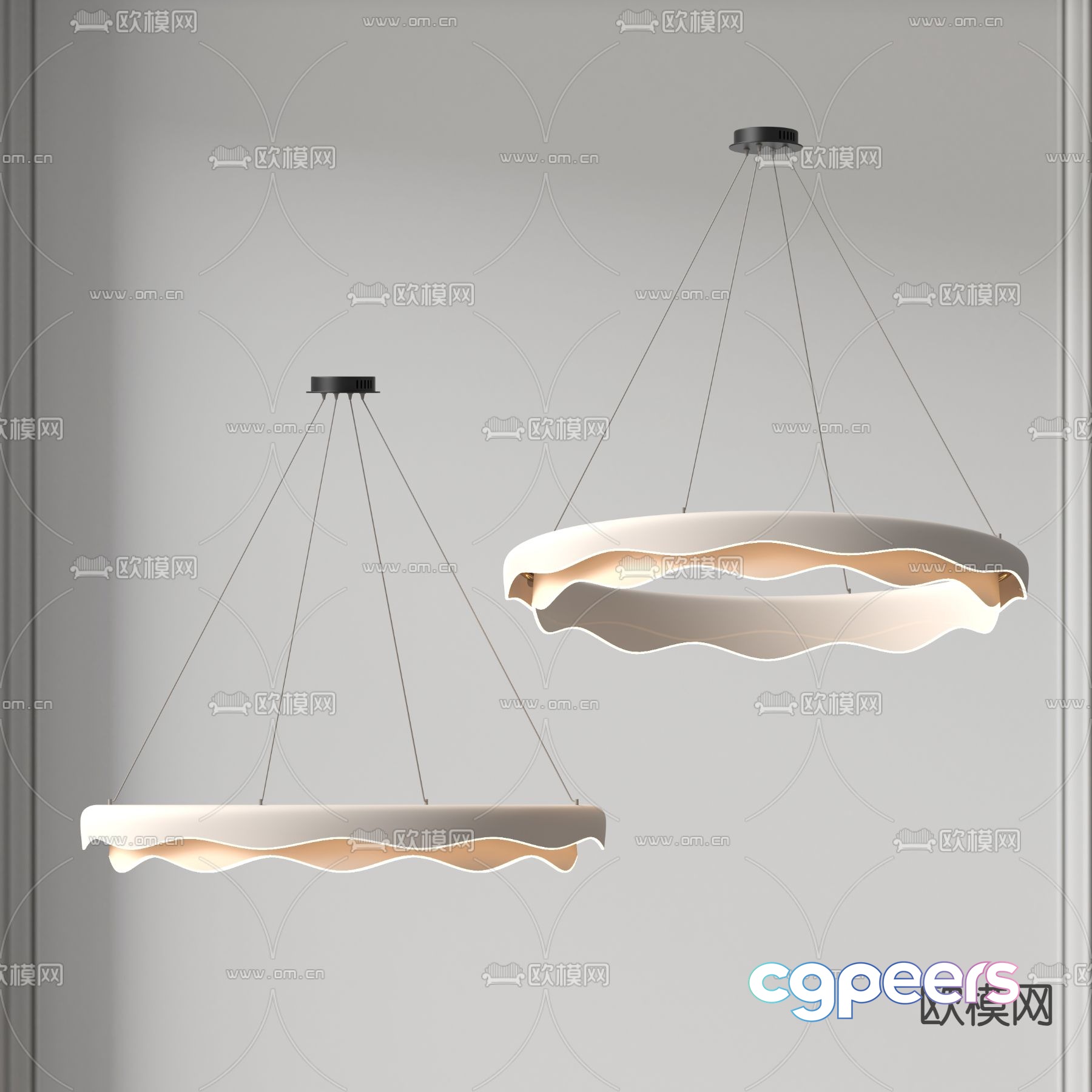 Creamy Chandelier Ring Chandelier 3d Model Creamy Chandelier Ring Chandelier 3d Model
