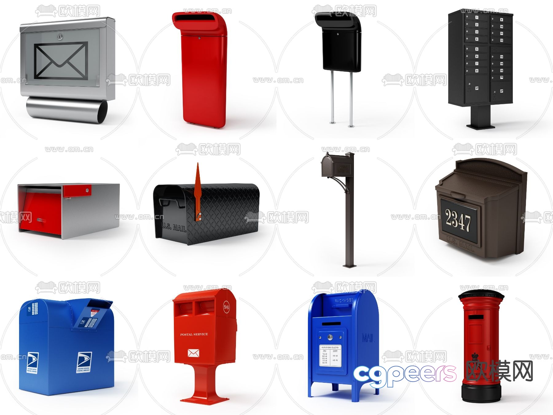 Mailbox Mail Bucket Outdoor Mailbox 3D model Mailbox Mail Bucket Outdoor Mailbox 3D model
