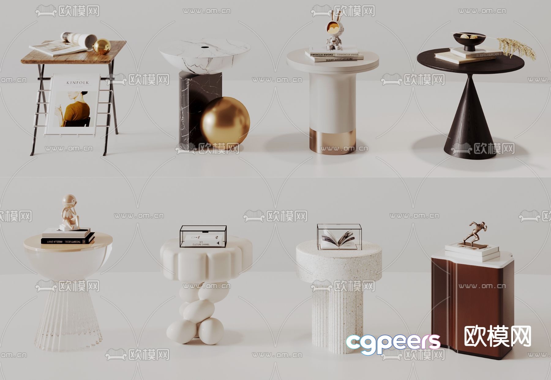 Modern side table corner table round table 3D model Modern side table corner table round table 3D model