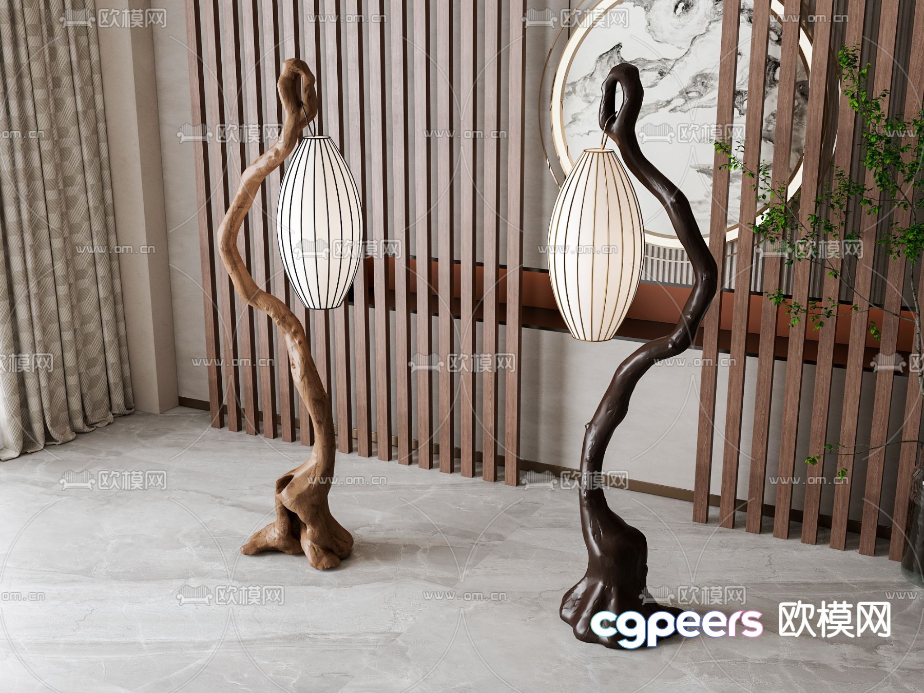 New Chinese style floor lamp 3d model New Chinese style floor lamp 3d model