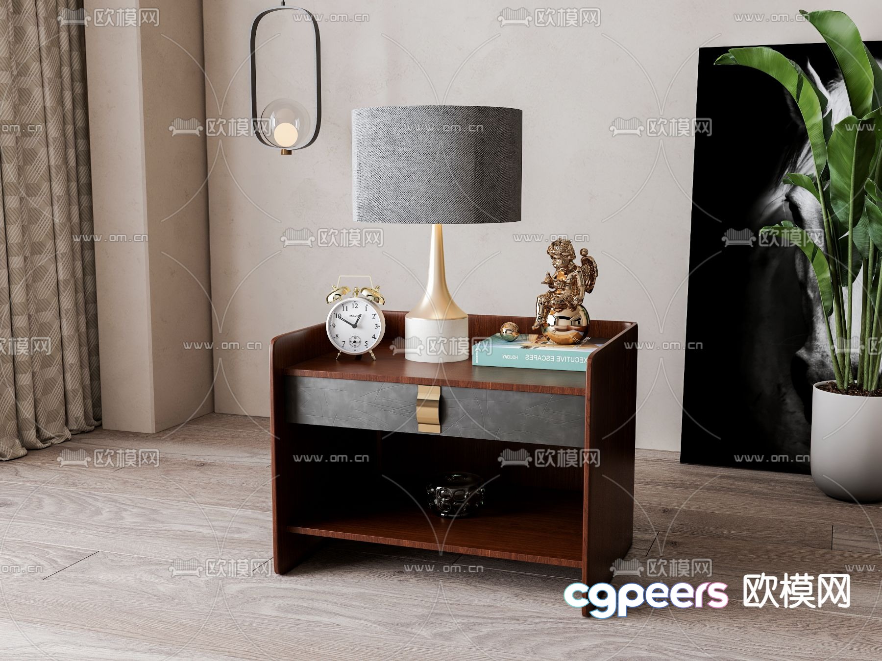 Modern bedside table 3d model Modern bedside table 3d model