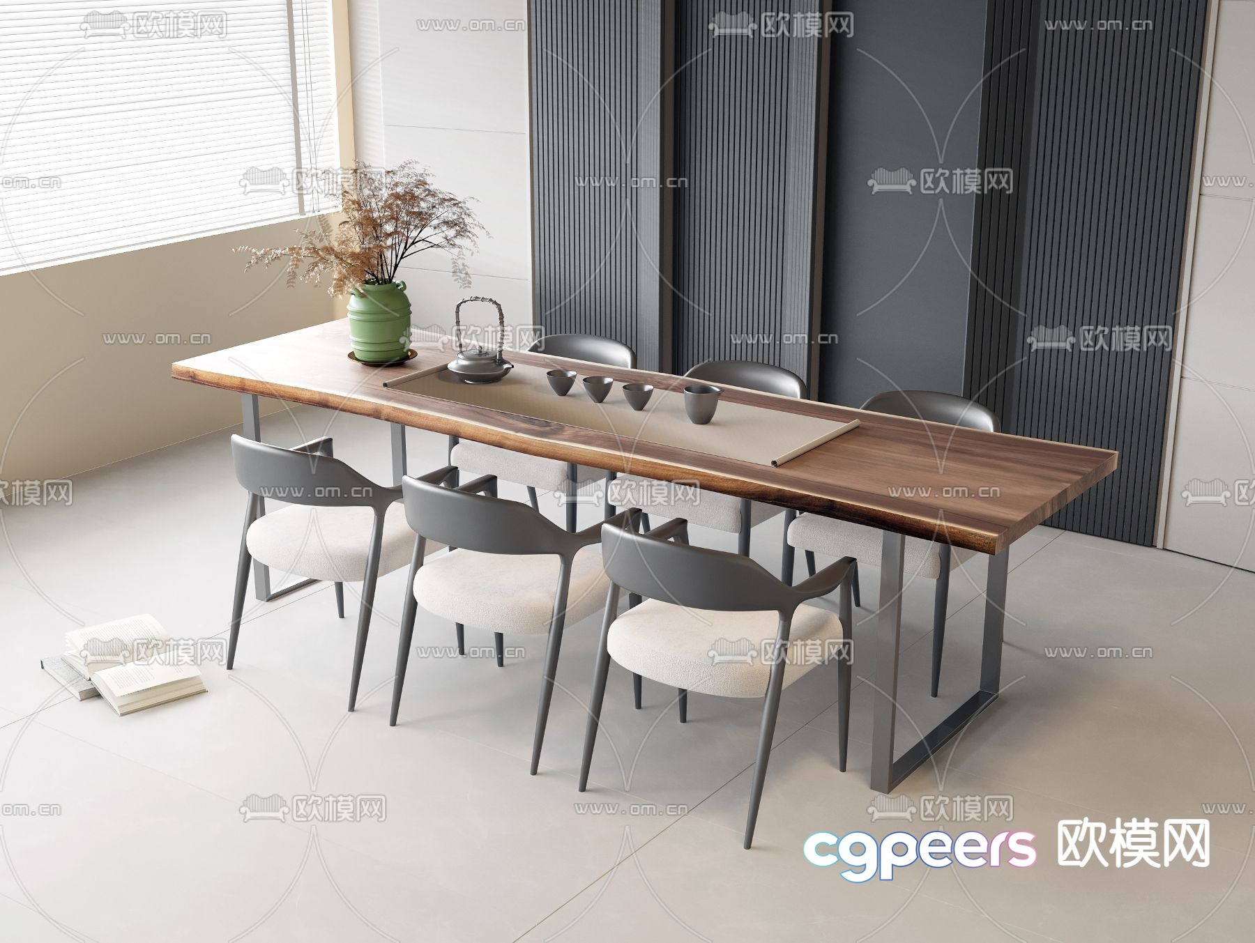 Modern tea table solid wood tea table 3d model Modern tea table solid wood tea table 3d model