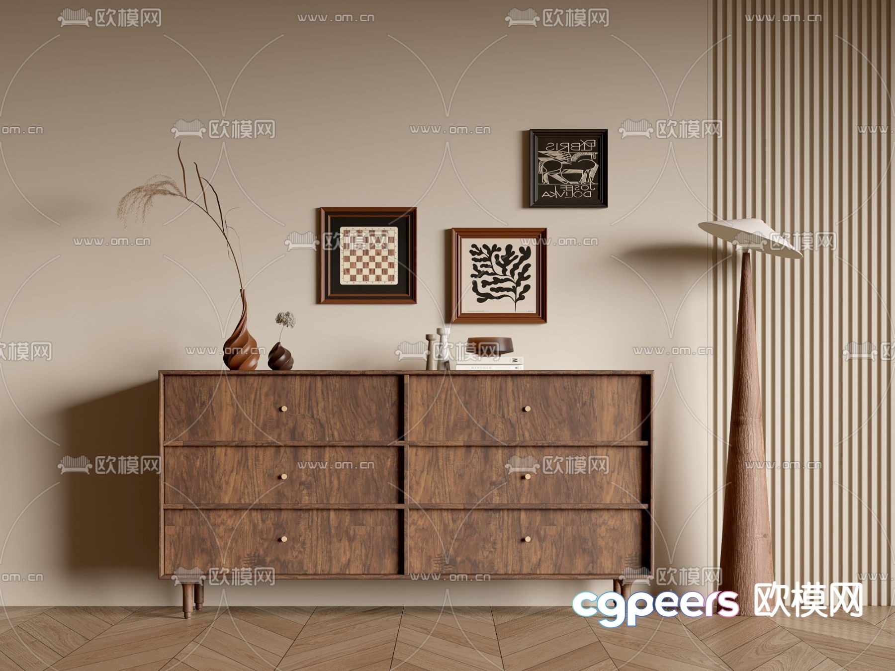 Medieval style chest of drawers 3D model Medieval style chest of drawers 3D model