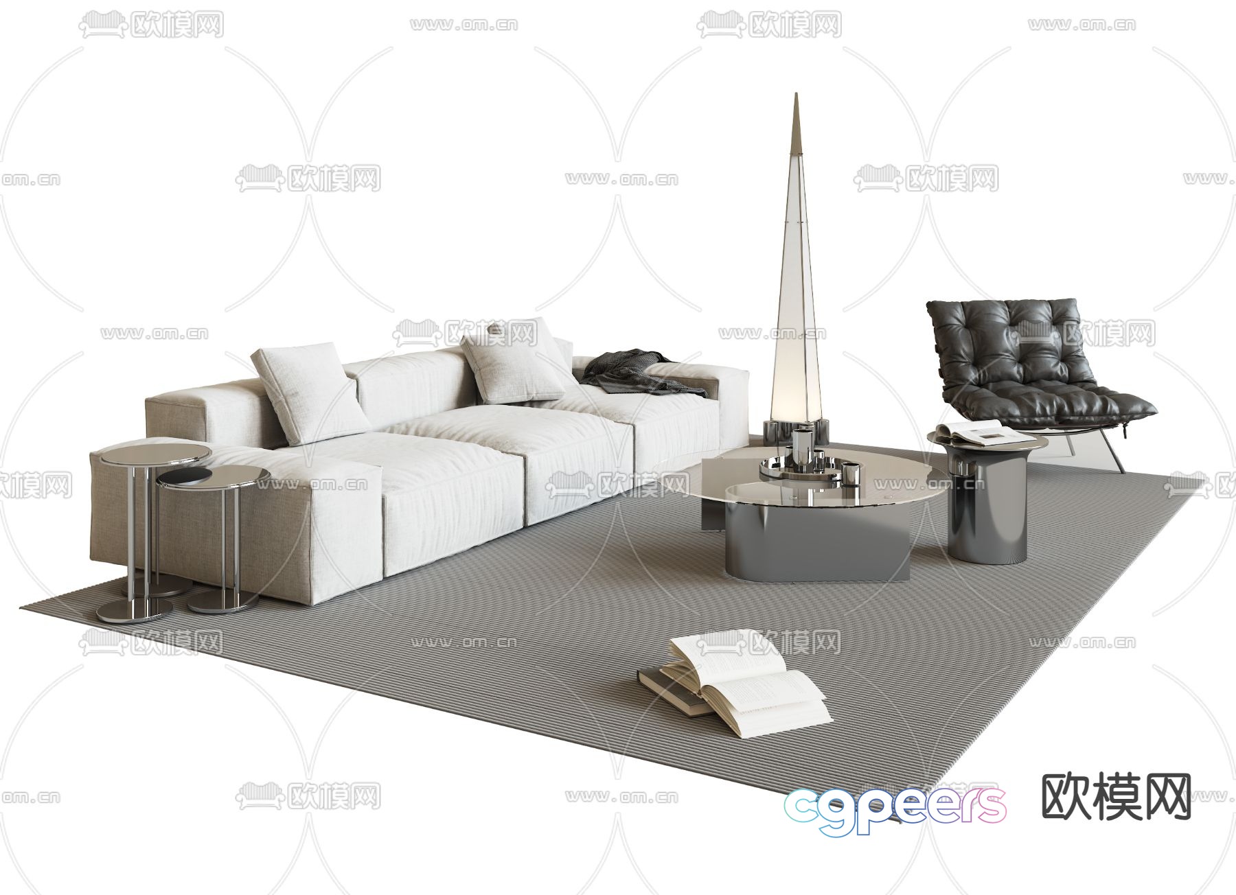 Modern sectional sofa 3d model Modern sectional sofa 3d model
