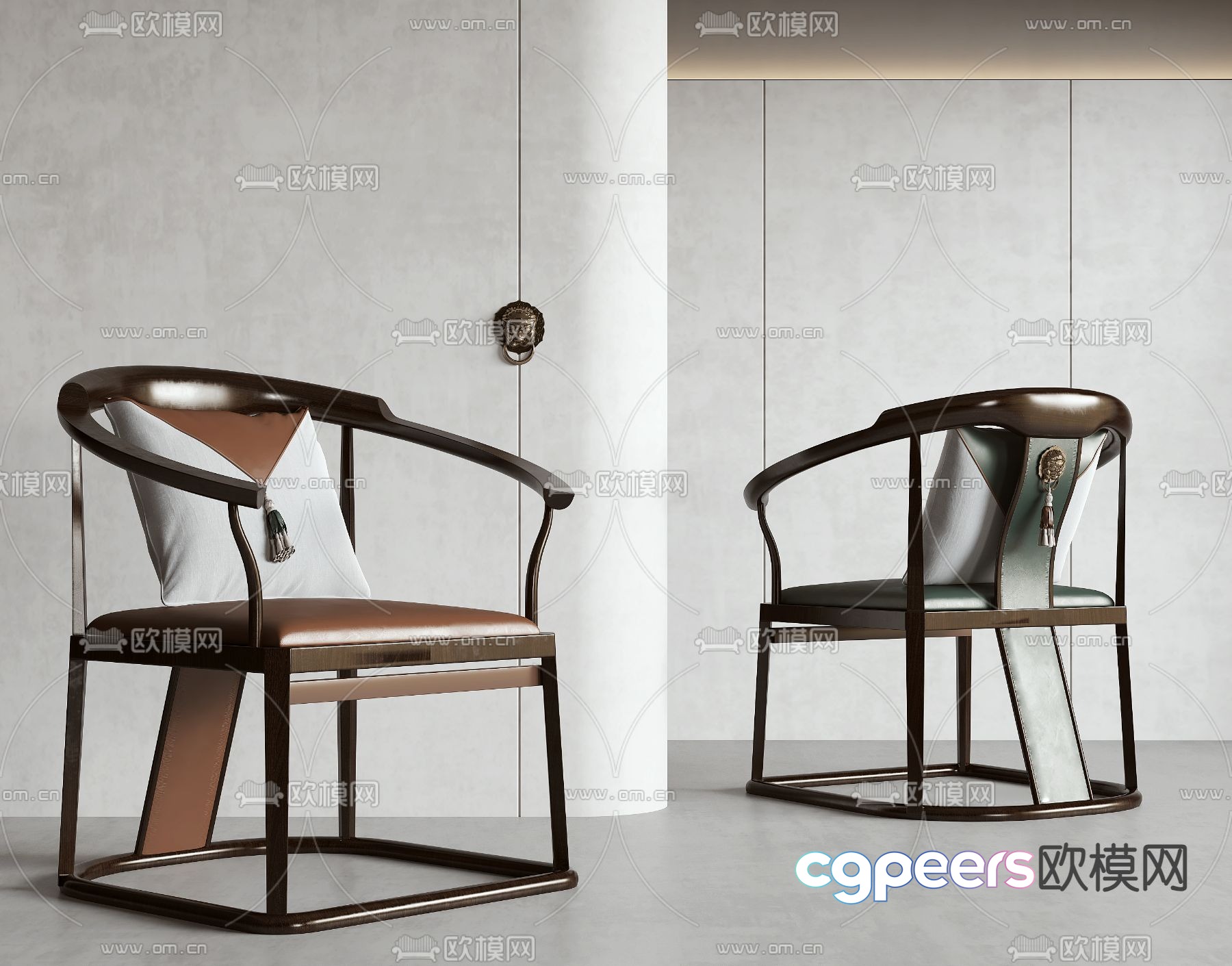 New Chinese style armchair 3d model New Chinese style armchair 3d model