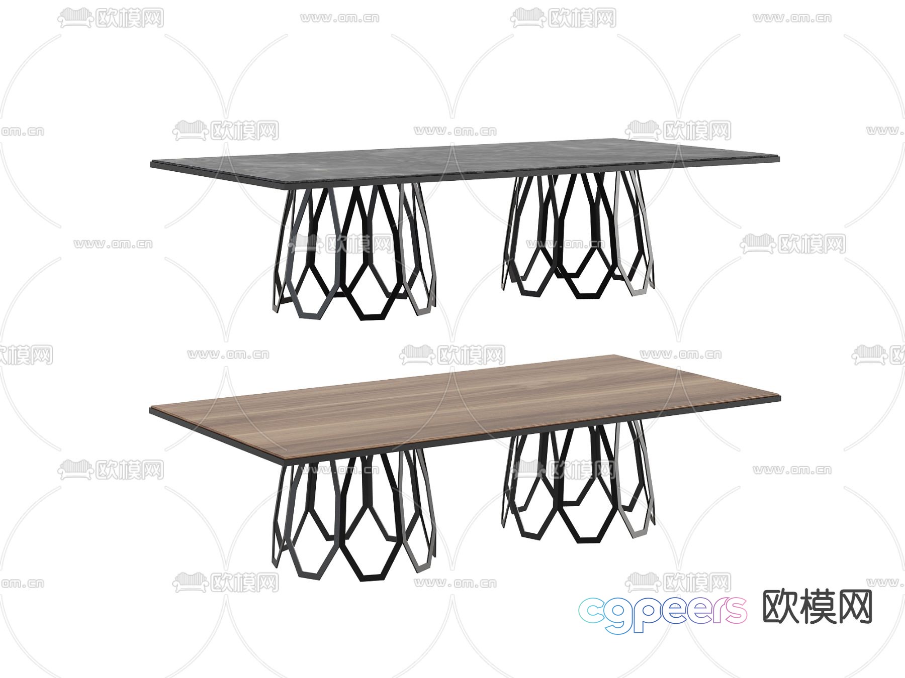 Modern dining table long table dining table 3d model Modern dining table long table dining table 3d model