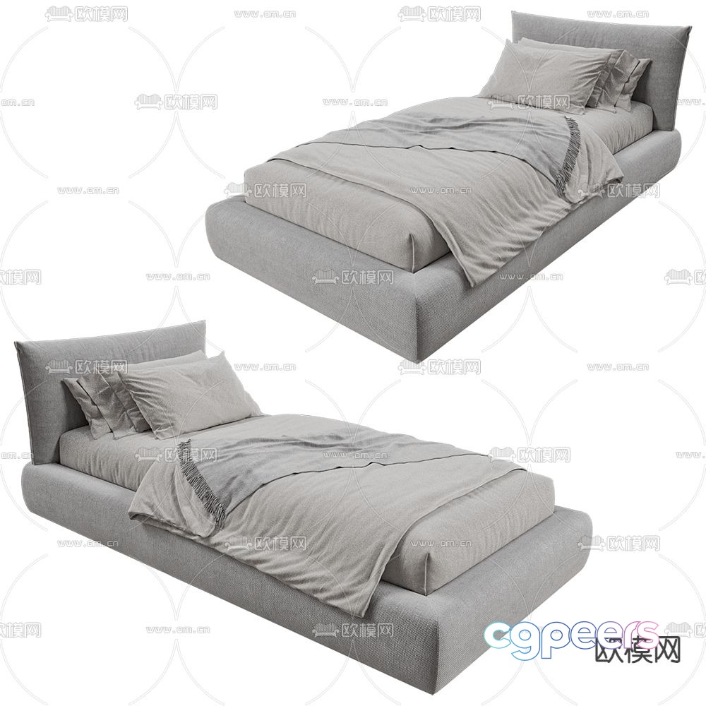 Beds one single bed 3d model Beds one single bed 3d model