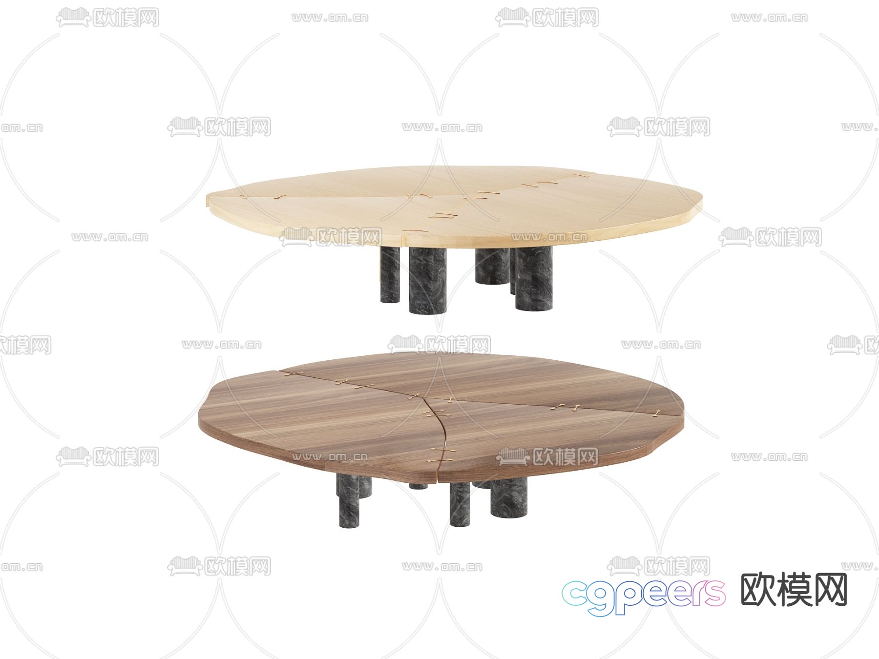 Solid wood coffee table round coffee table 3D model Solid wood coffee table round coffee table 3D model