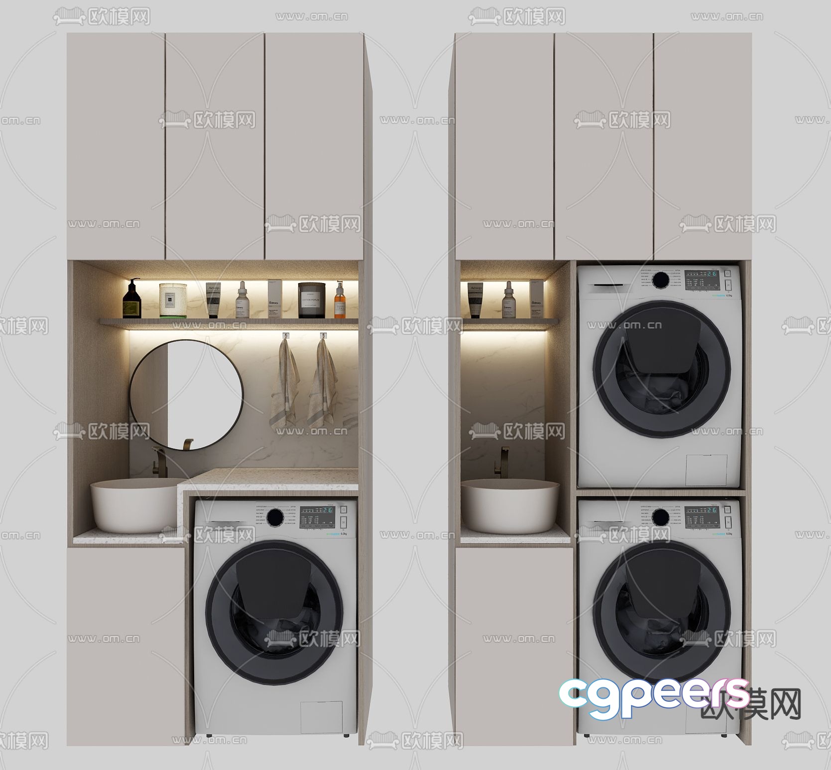 Balcony cabinet washing machine cabinet bathroom cabinet 3d model Balcony cabinet washing machine cabinet bathroom cabinet 3d model