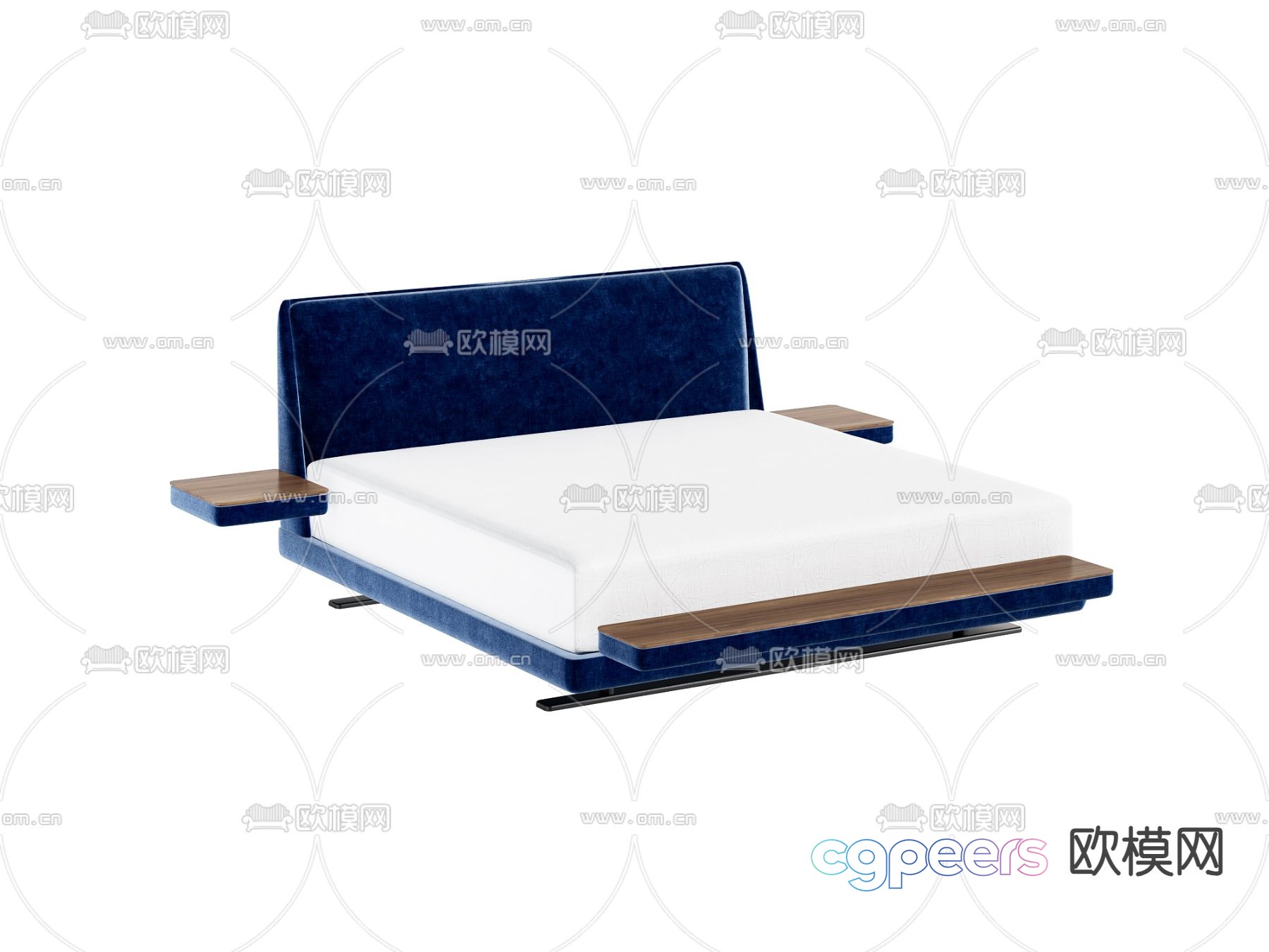 Modern double bed 3d model Modern double bed 3d model