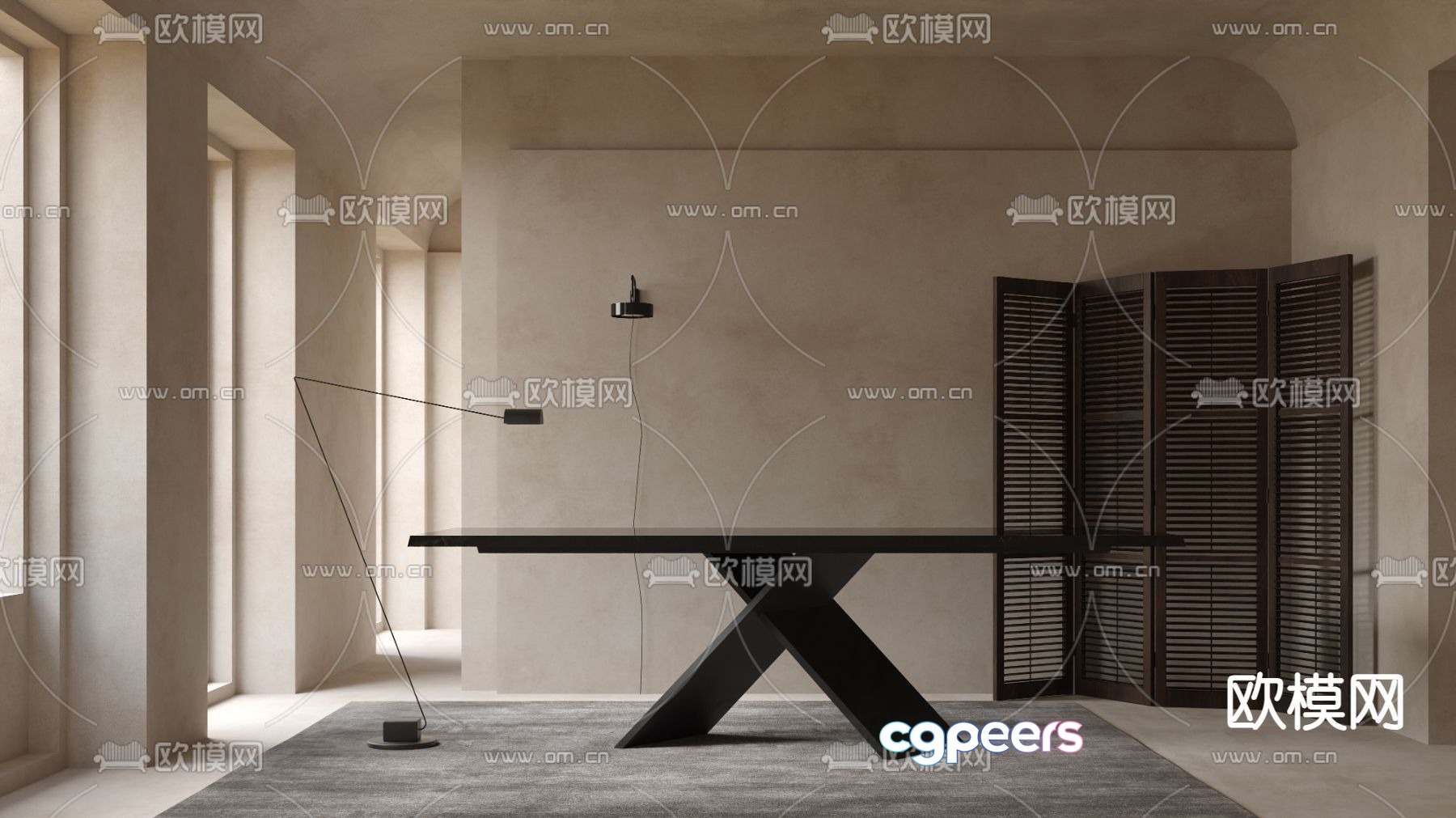 Bonaldo long dining table 3d model Bonaldo long dining table 3d model