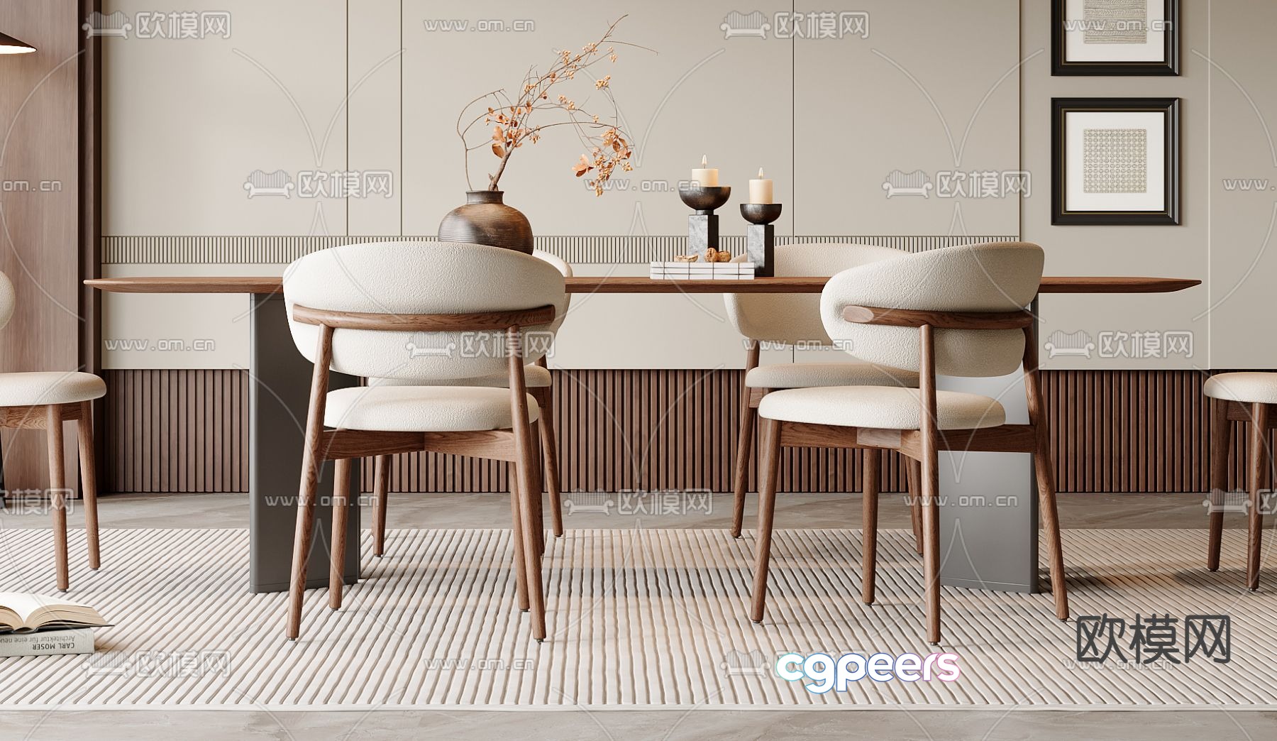 New Chinese style dining table rectangular dining table 3d model New Chinese style dining table rectangular dining table 3d model