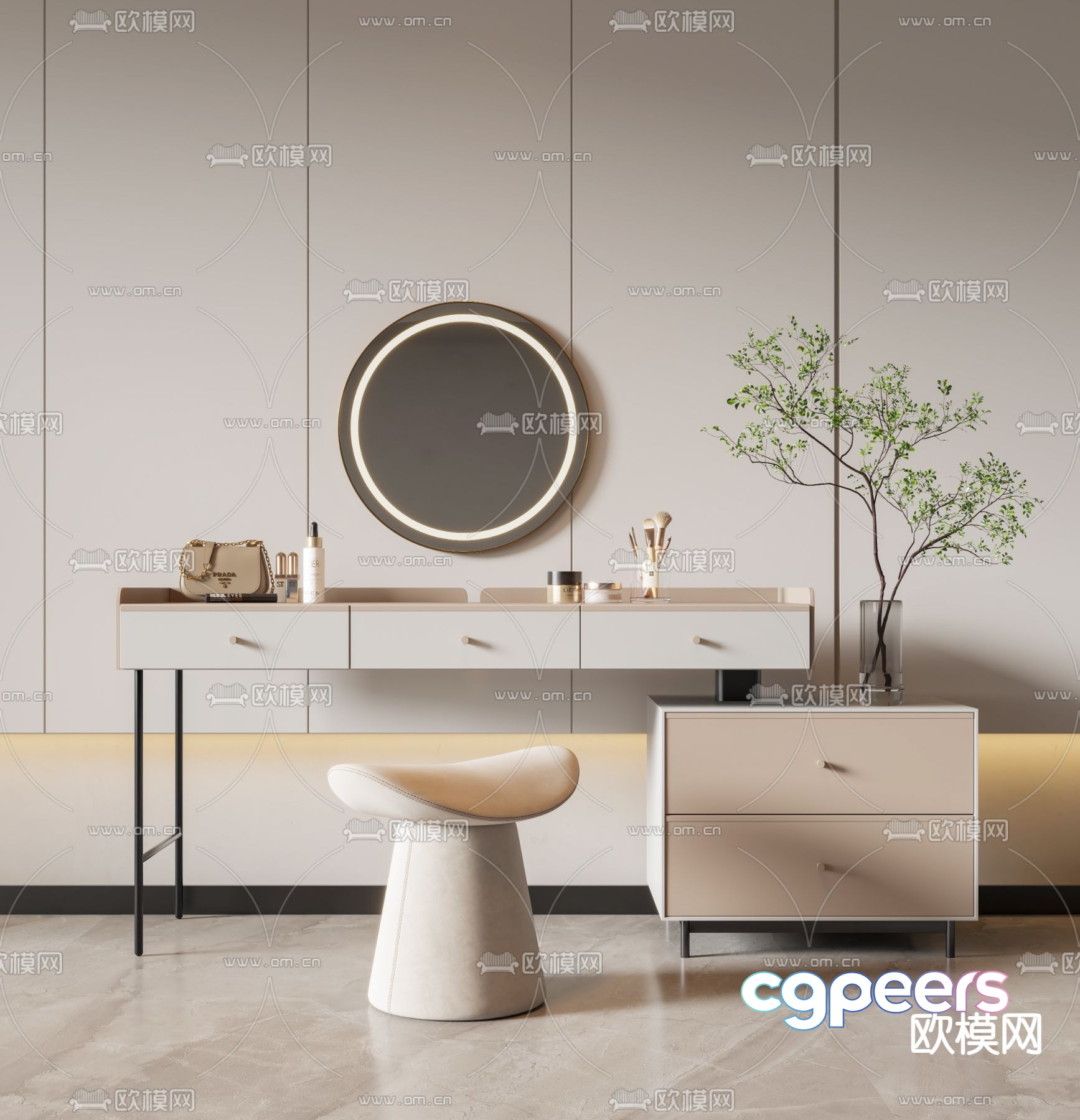 Modern dressing table dressing table 3d model Modern dressing table dressing table 3d model
