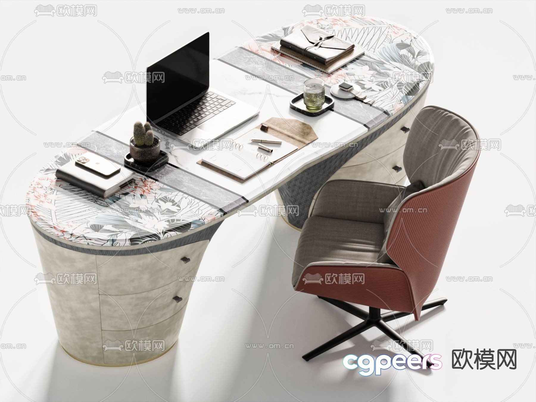 desk computer desk study table 3d model desk computer desk study table 3d model