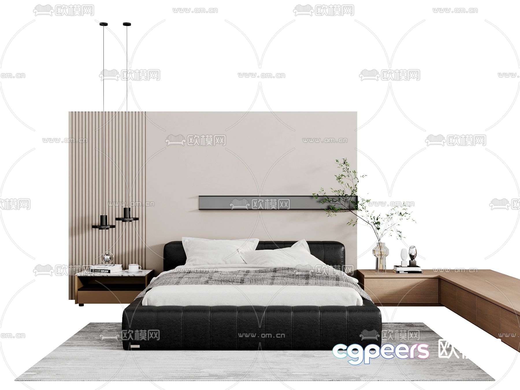 modern double bed 3d model modern double bed 3d model