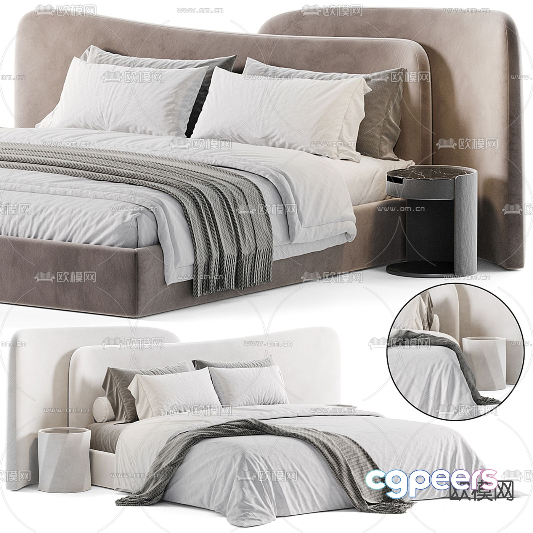 Gaspra double bed 3d model Gaspra double bed 3d model