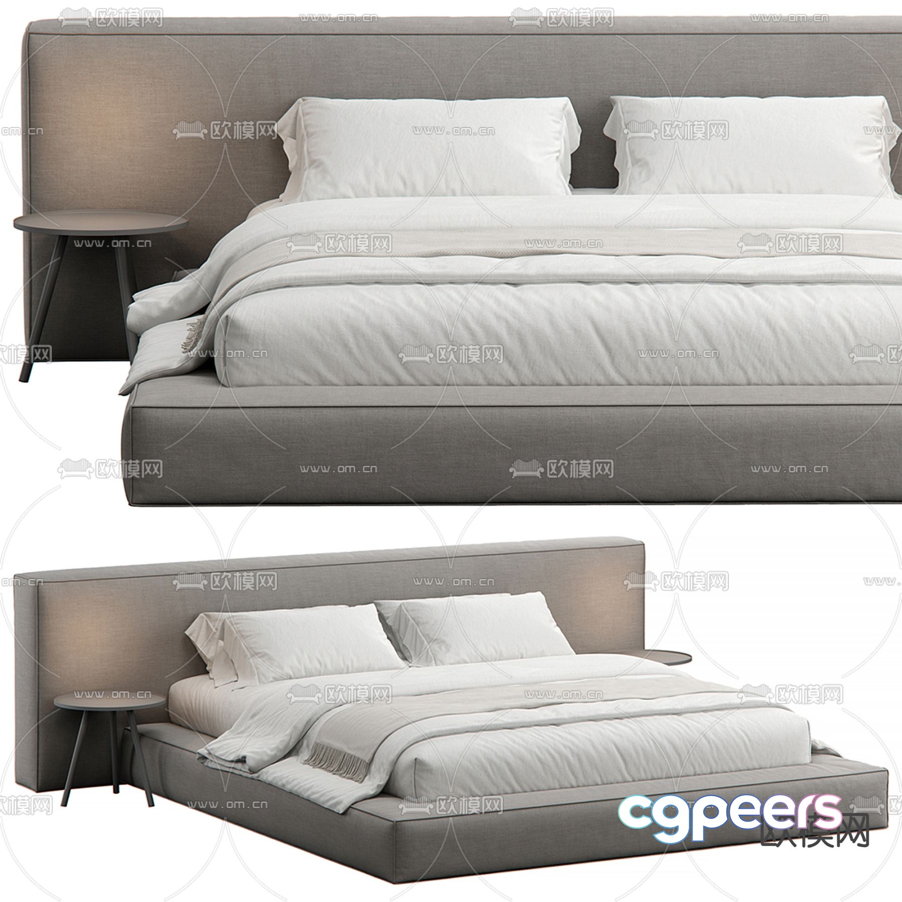 Wabi-sabi double bed 3d model Wabi-sabi double bed 3d model