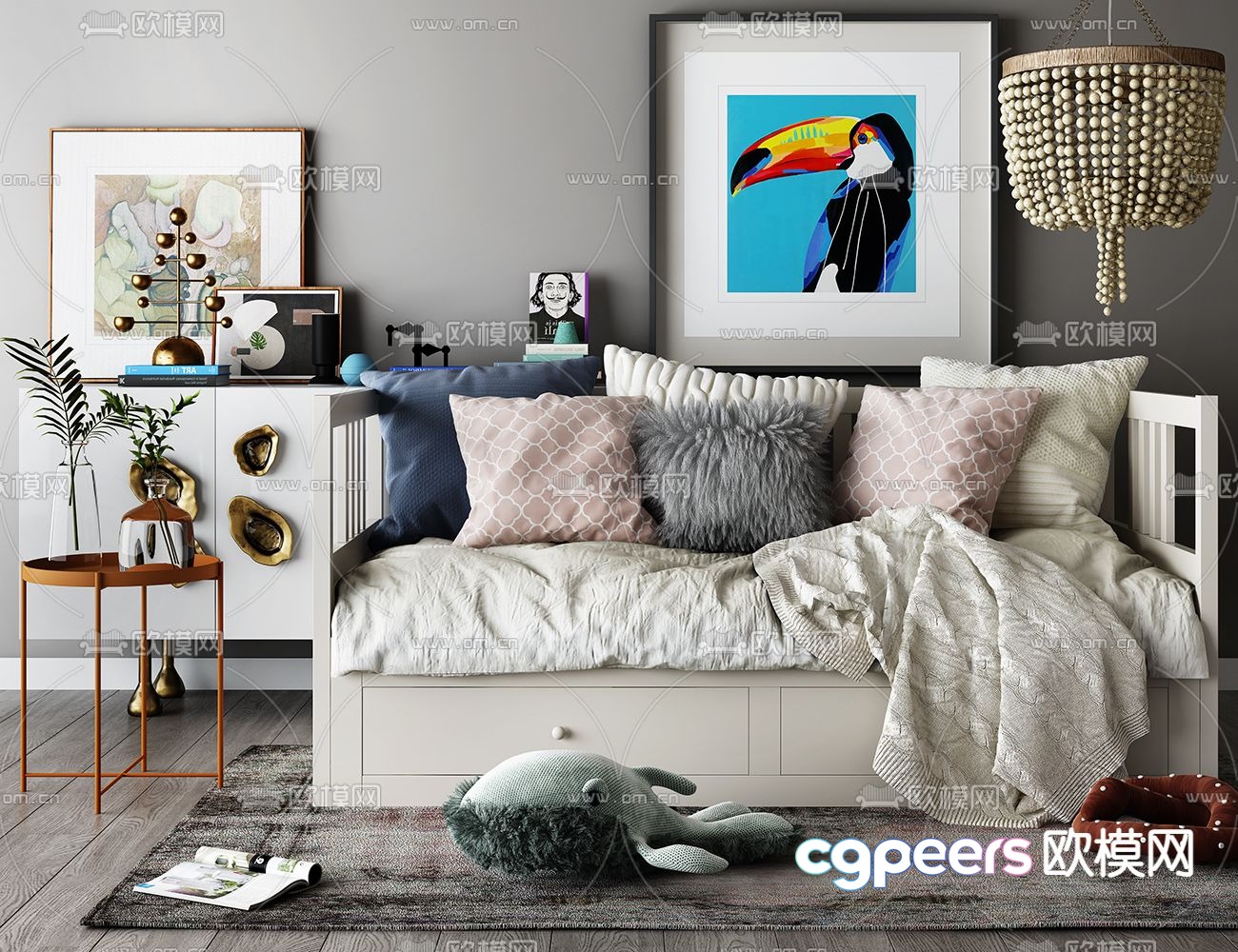 Modern sofa bed 3d model Modern sofa bed 3d model