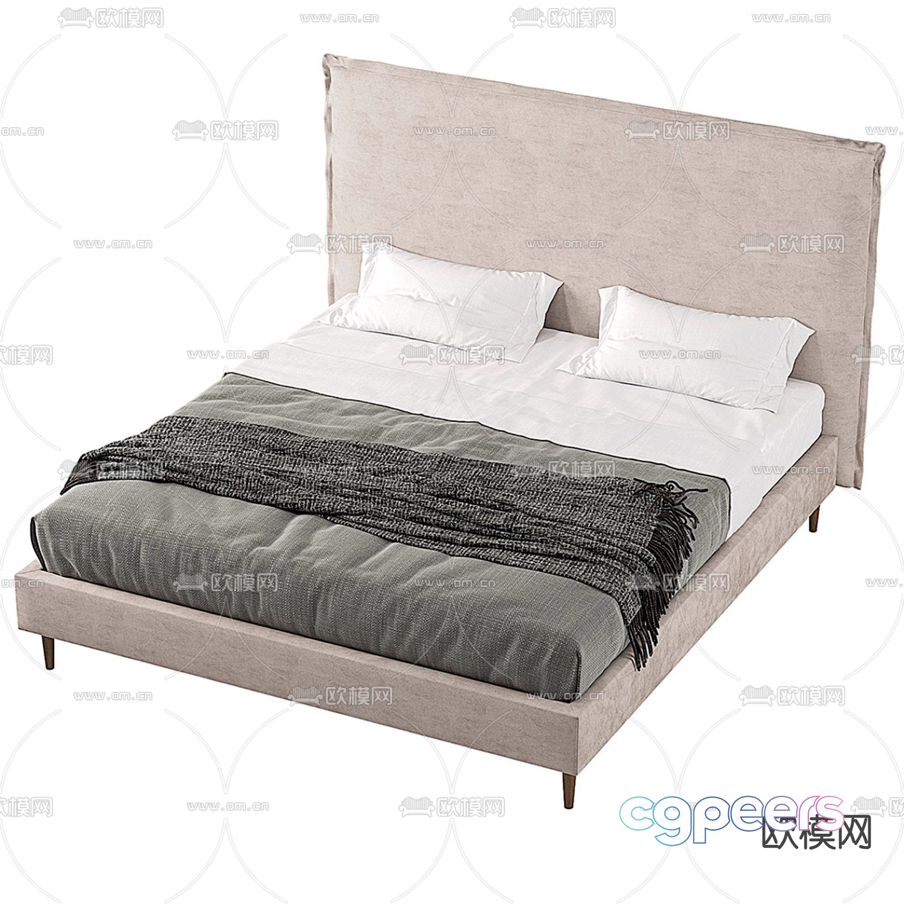Eric Loftster bed double bed 3d model Eric Loftster bed double bed 3d model