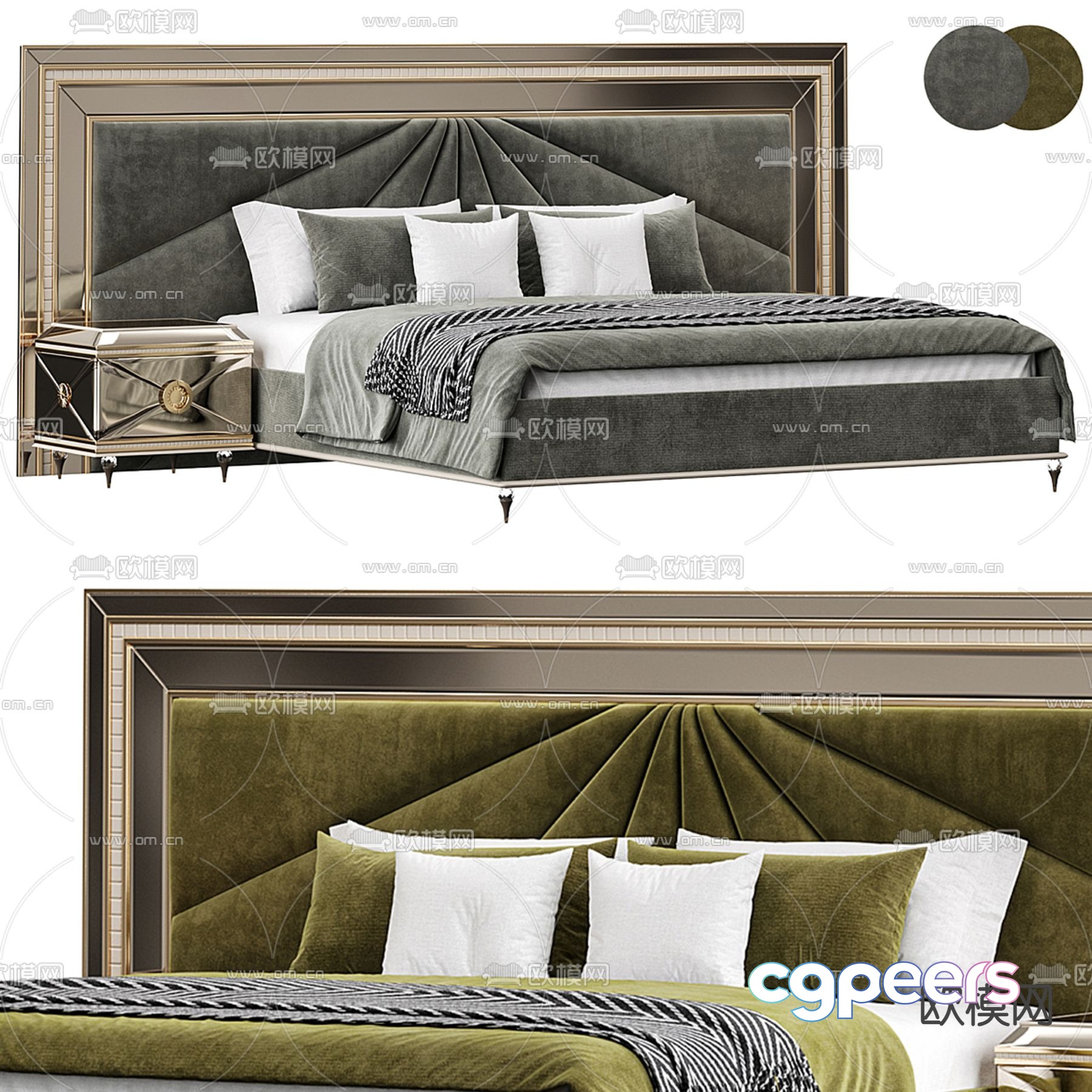 European double bed 3d model European double bed 3d model