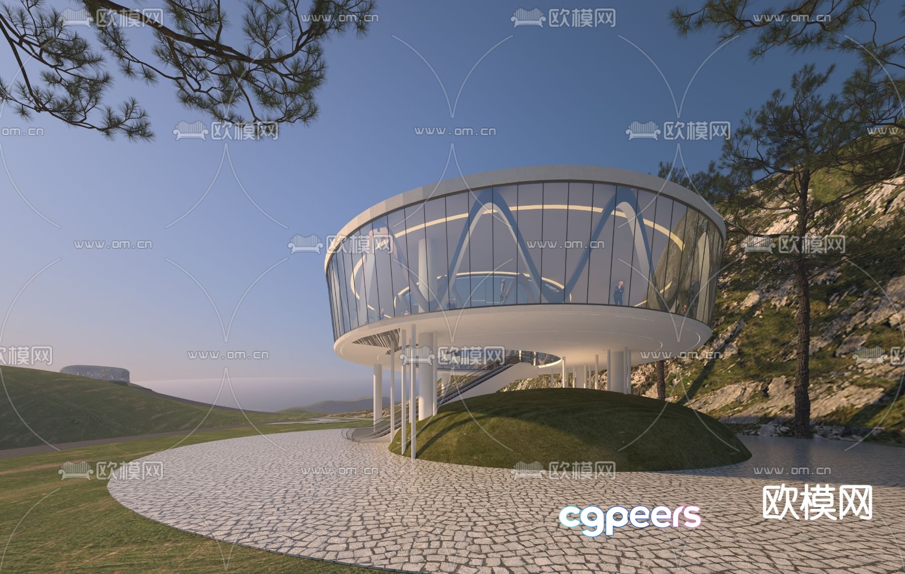 Modern viewing platform 3D model Modern viewing platform 3D model