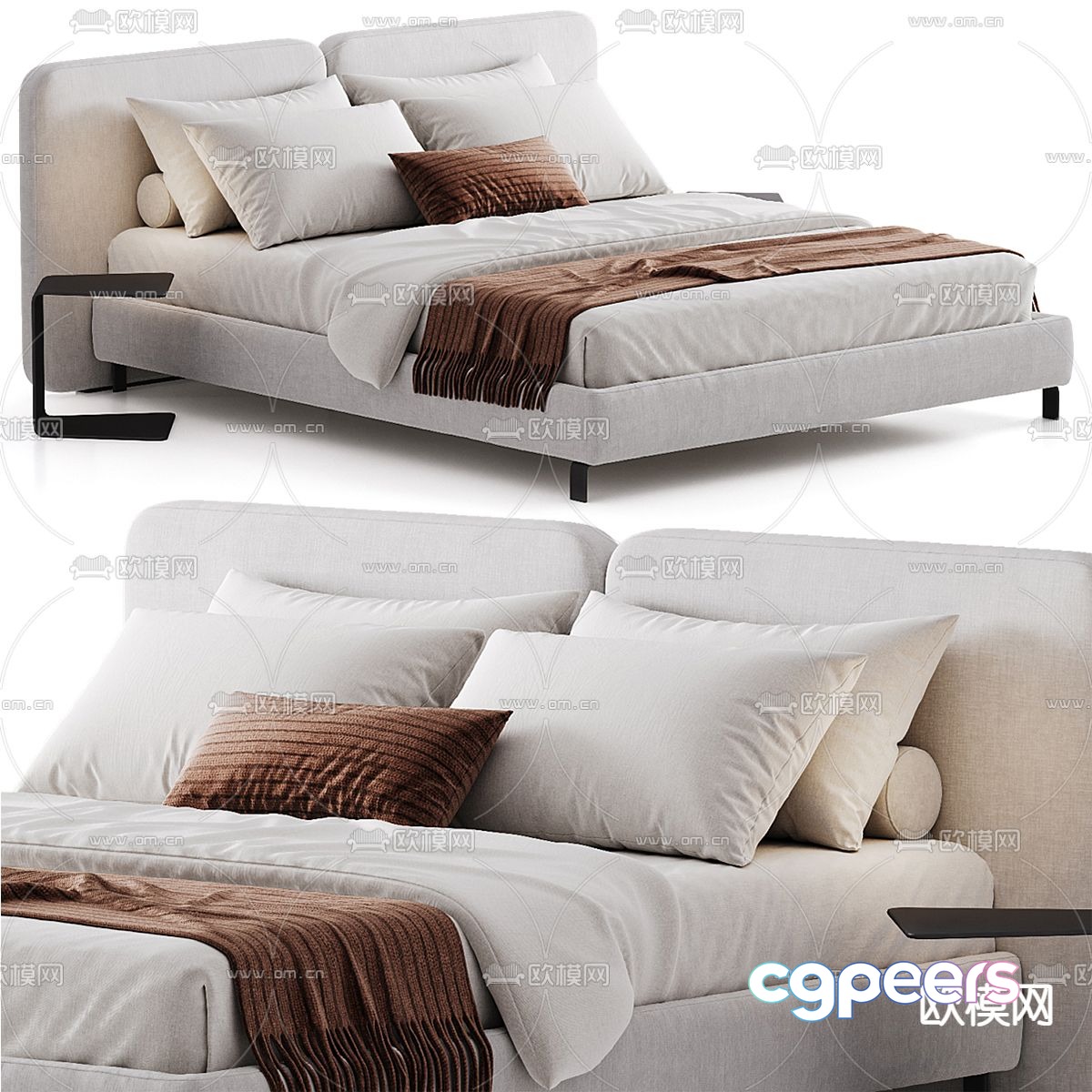 modern double bed 3d model modern double bed 3d model