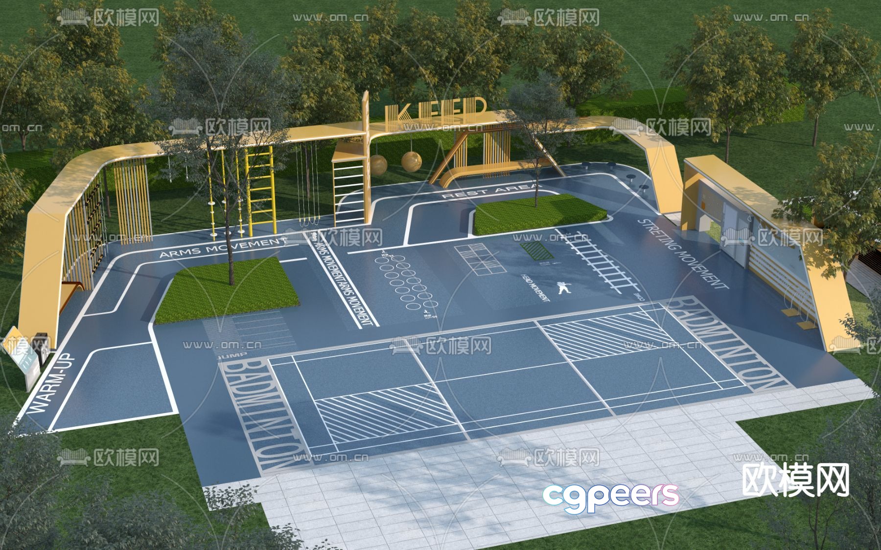 Outdoor sports park 3d model Outdoor sports park 3d model