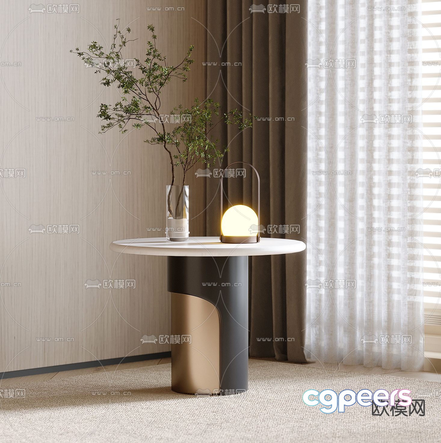 Modern side table corner table round table 3D model Modern side table corner table round table 3D model