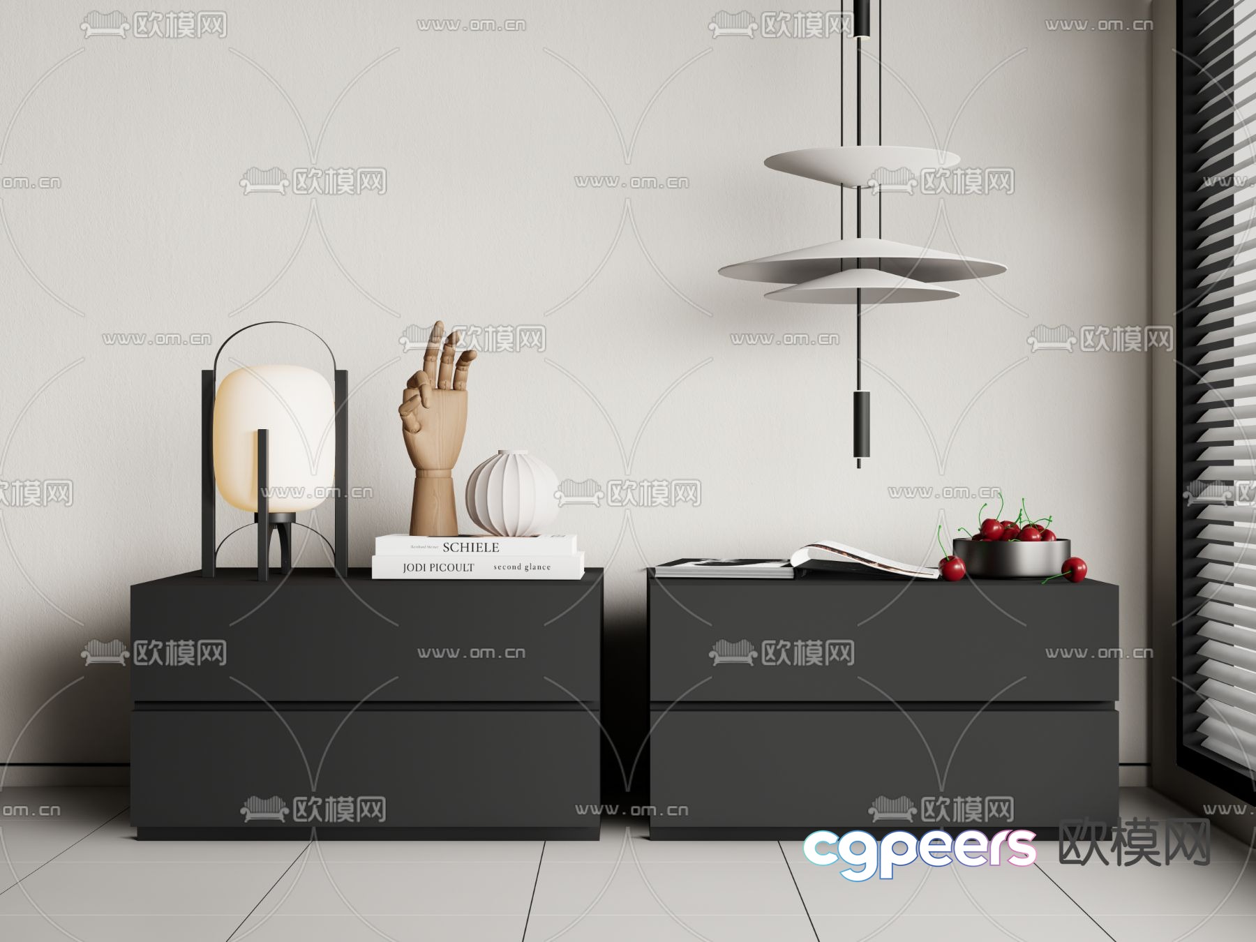 Modern bedside table 3d model Modern bedside table 3d model