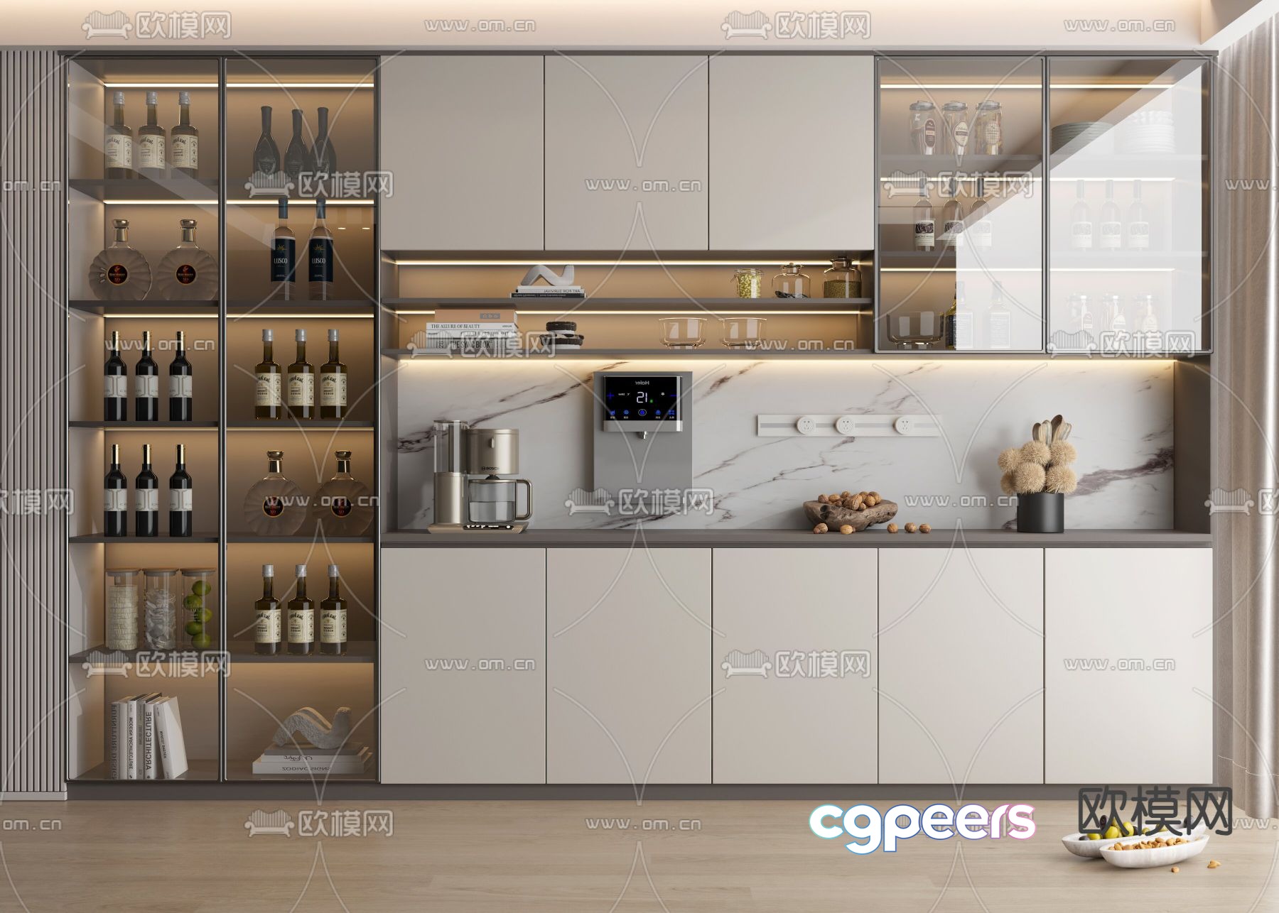 Modern wine cabinet open wine cabinet 3d model Modern wine cabinet open wine cabinet 3d model
