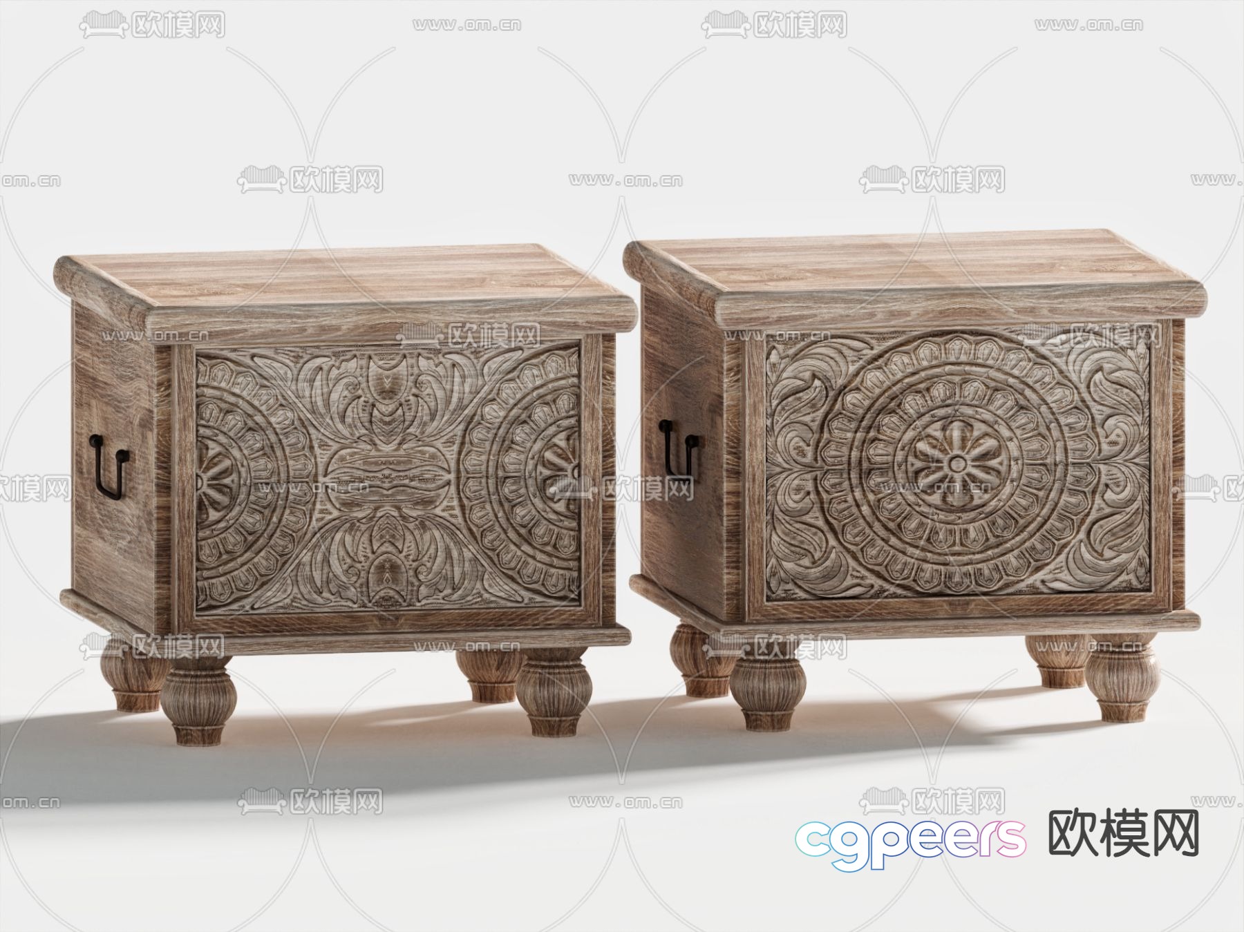 Medieval style bedside table 3d model Medieval style bedside table 3d model