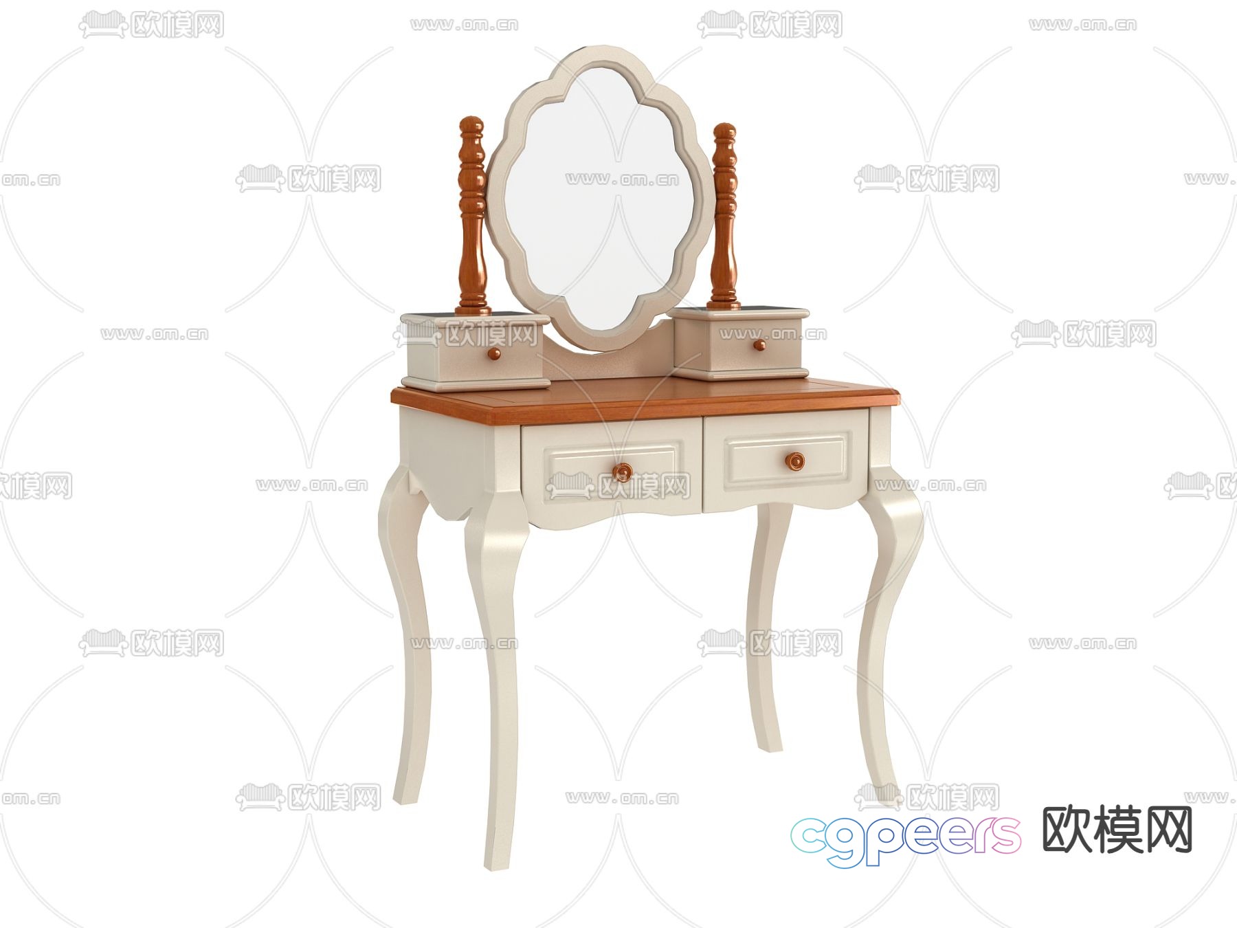 French dressing table 3d model French dressing table 3d model