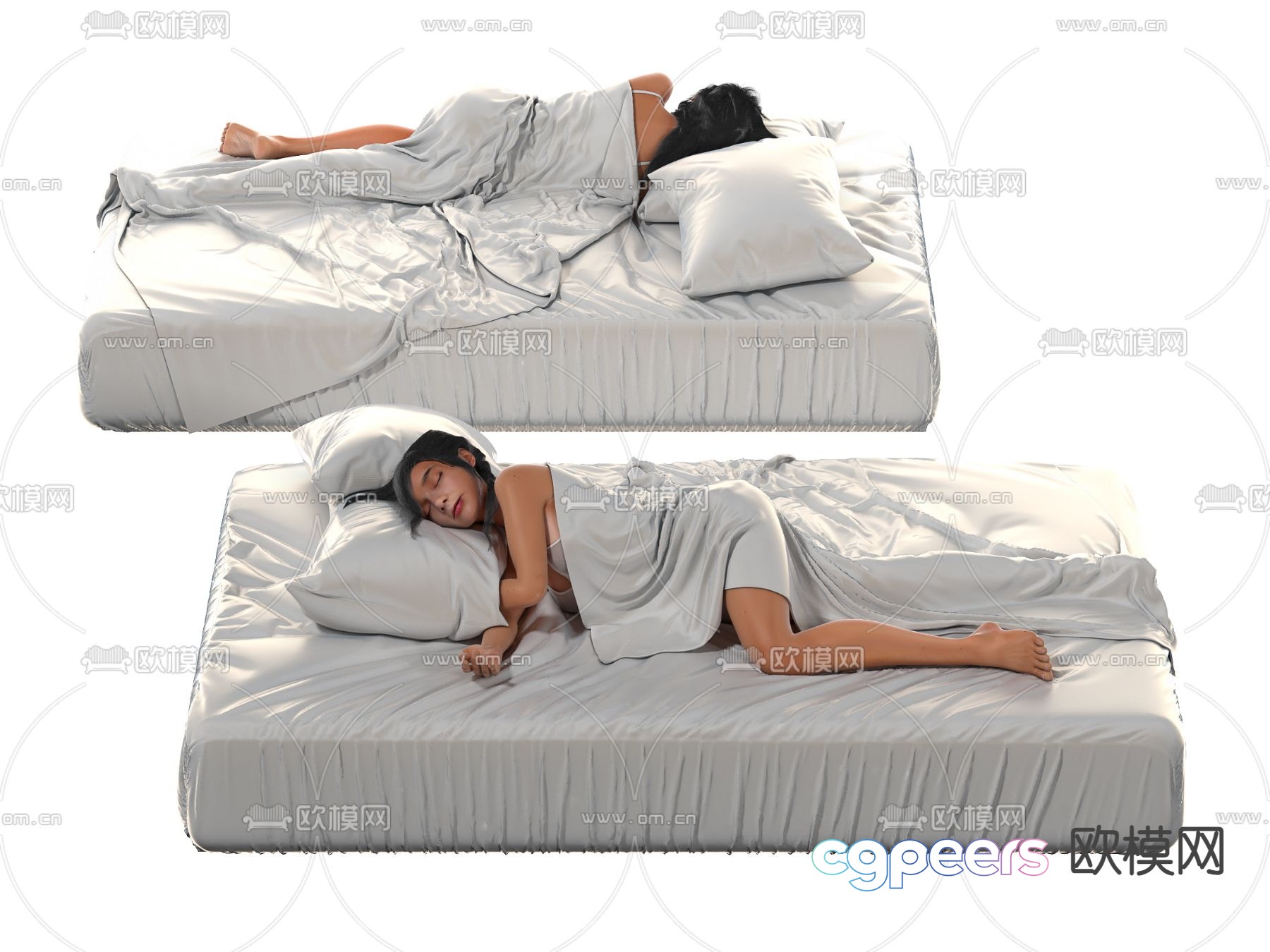 Sleeping girl beauty character 3d model Sleeping girl beauty character 3d model