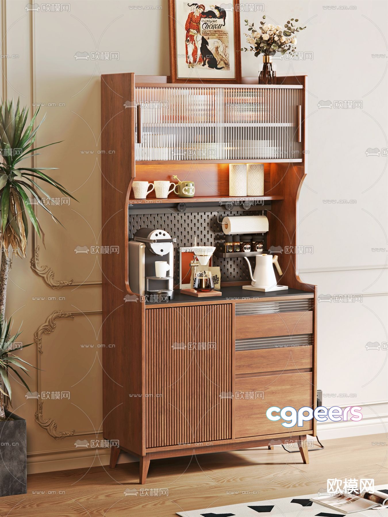 Medieval style sideboard 3d model Medieval style sideboard 3d model