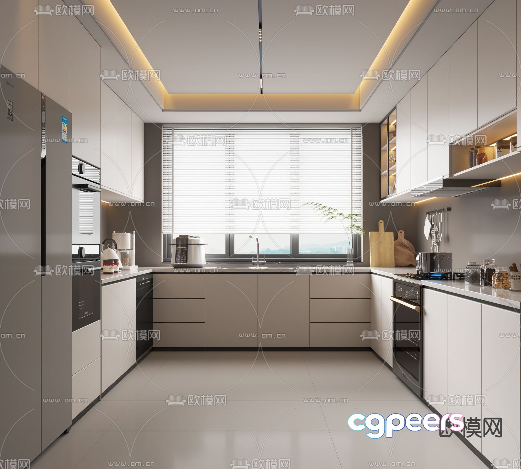 Modern kitchen cabinet 3d model Modern kitchen cabinet 3d model