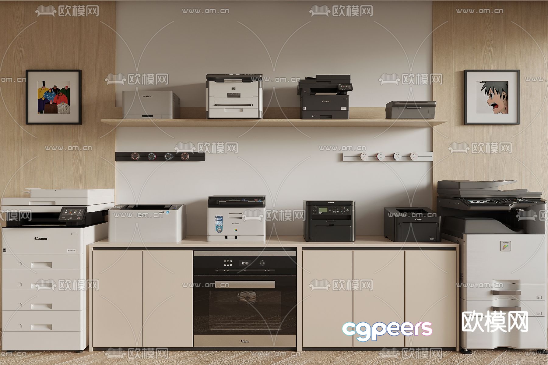 printer copier office supplies 3d model printer copier office supplies 3d model