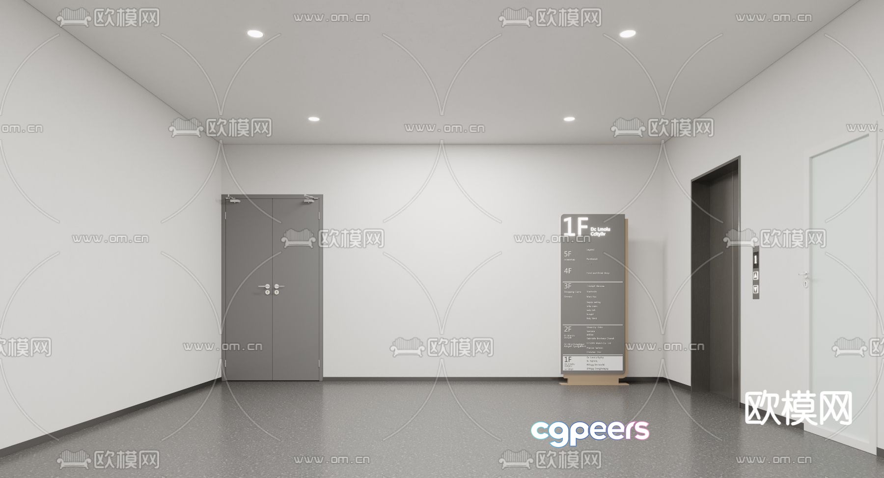 Modern elevator hall elevator room 3d model Modern elevator hall elevator room 3d model