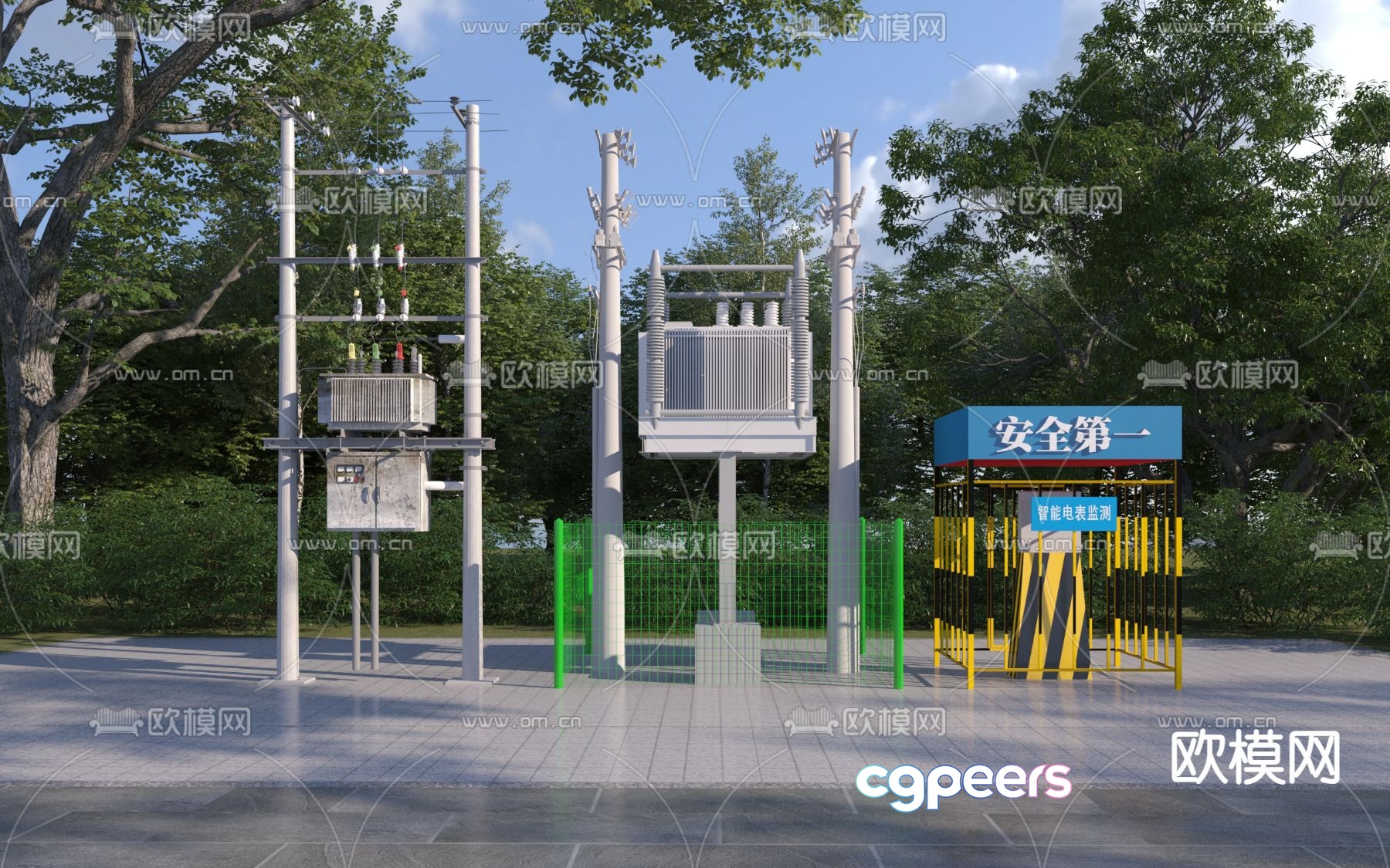 Telephone pole transformer distribution box 3d model Telephone pole transformer distribution box 3d model