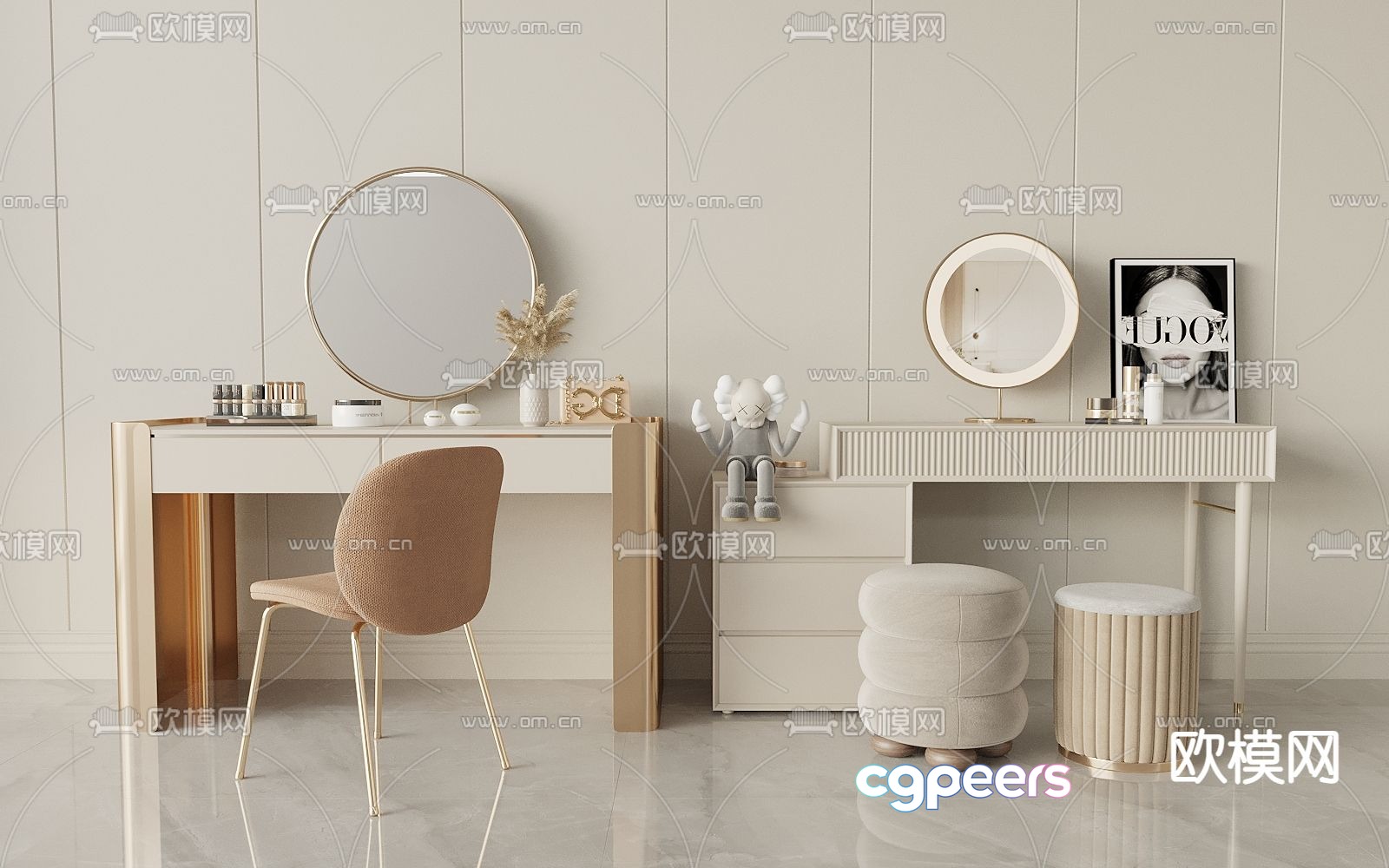 Modern dressing table 3d model Modern dressing table 3d model