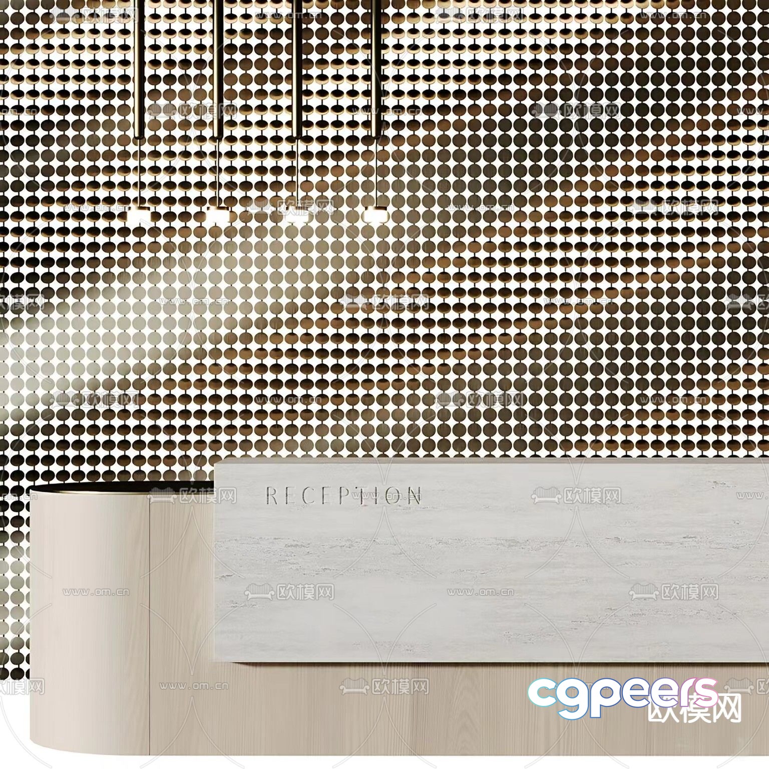 Exquisite reception desk 3d model Exquisite reception desk 3d model