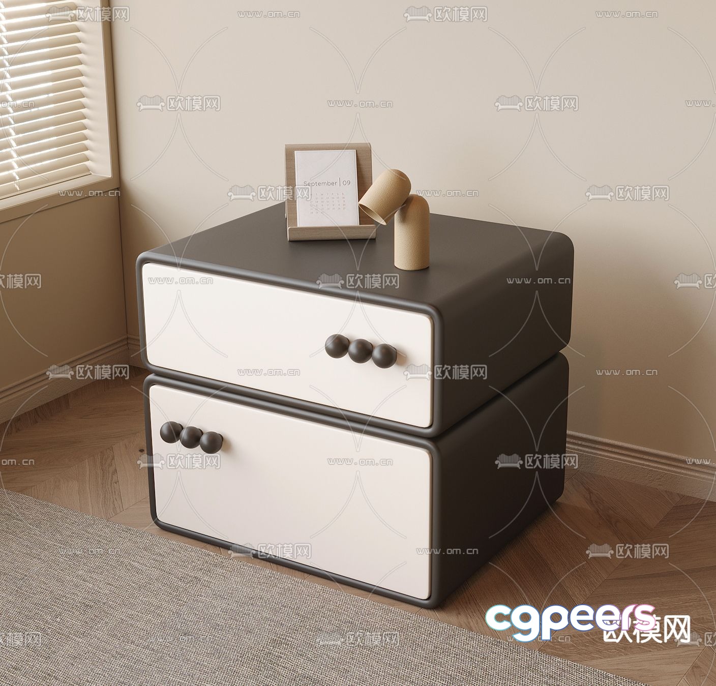 Modern bedside table 3d model Modern bedside table 3d model