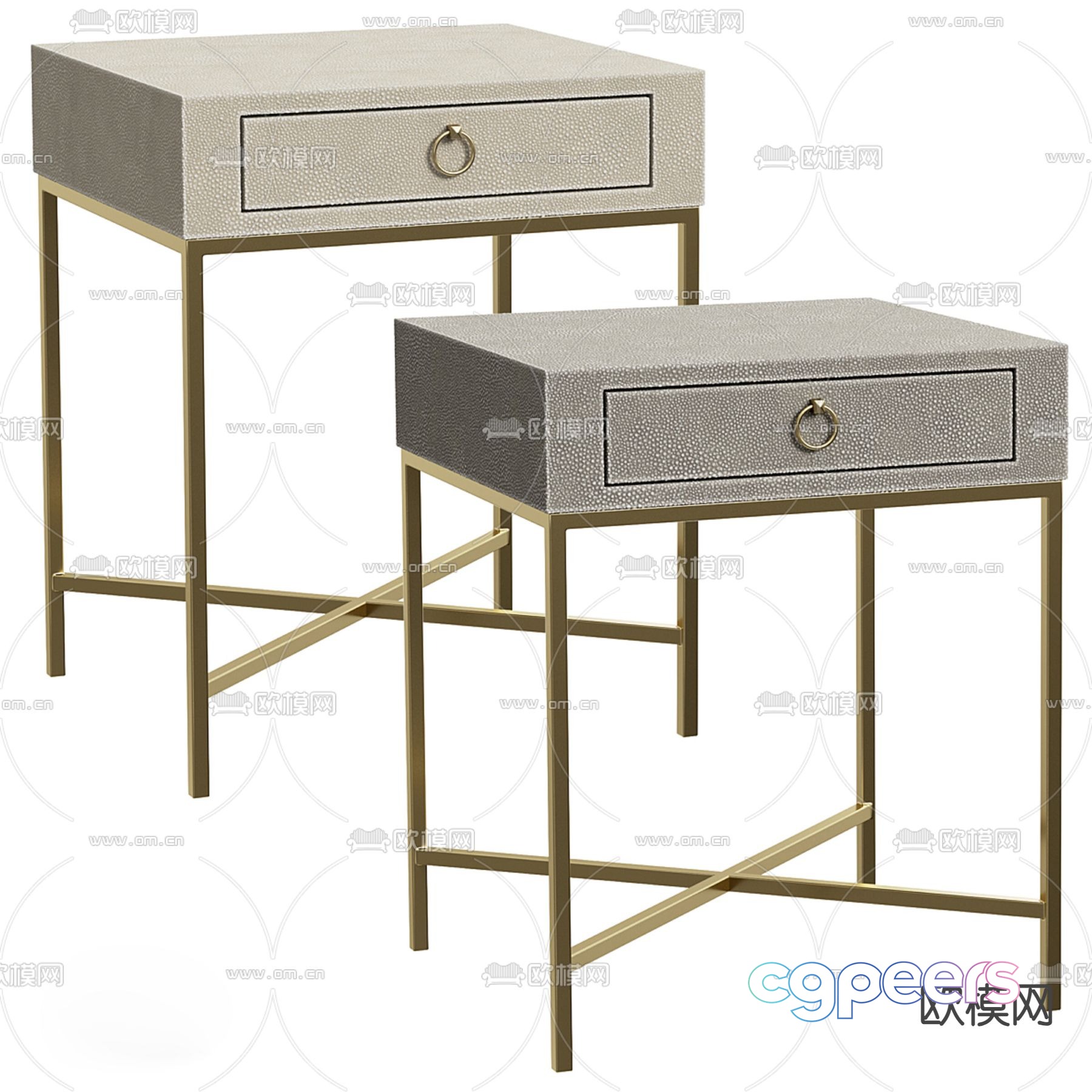 Light luxury bedside table 3D model Light luxury bedside table 3D model