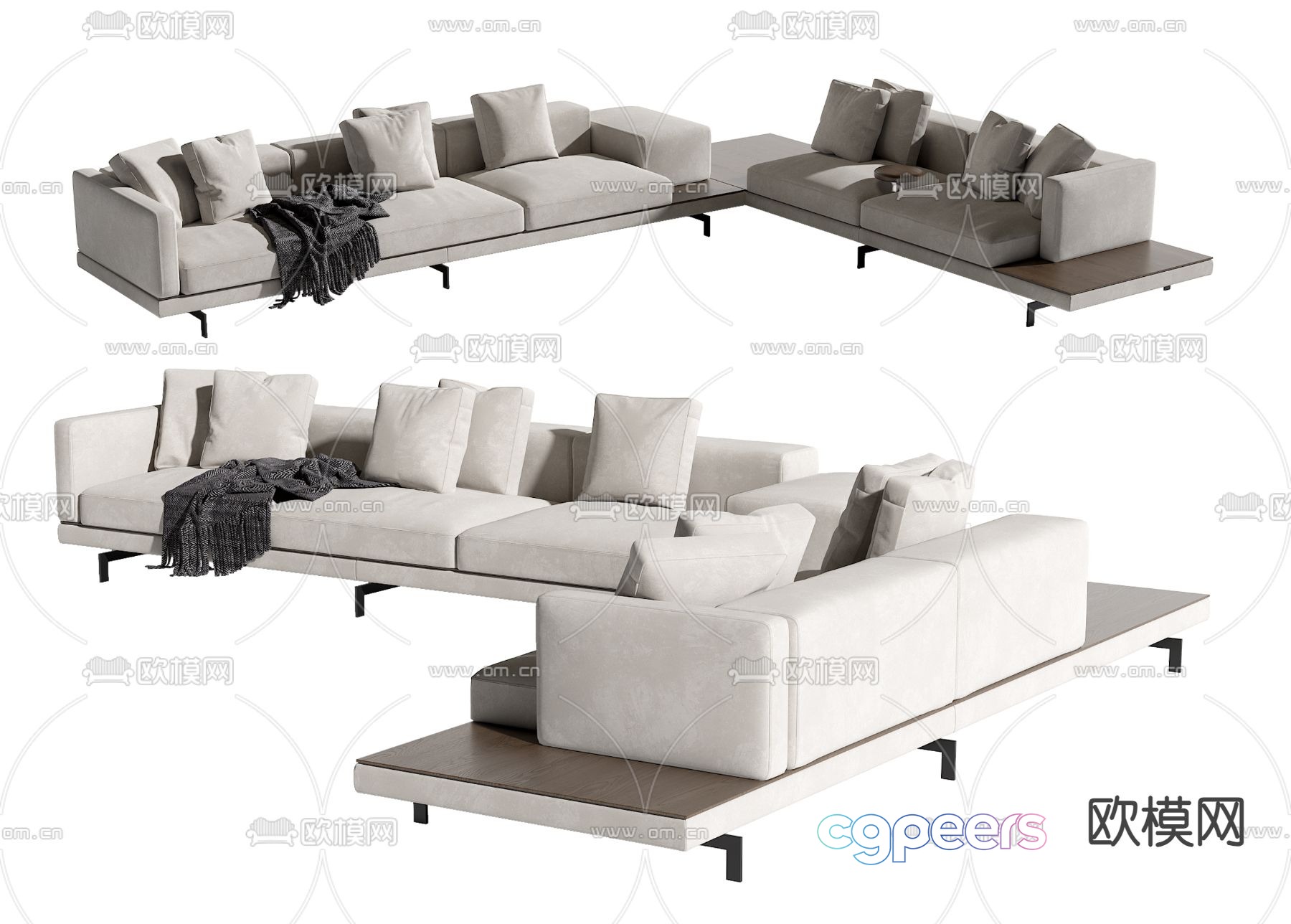 Modern multi-seater sofa 3d model Modern multi-seater sofa 3d model