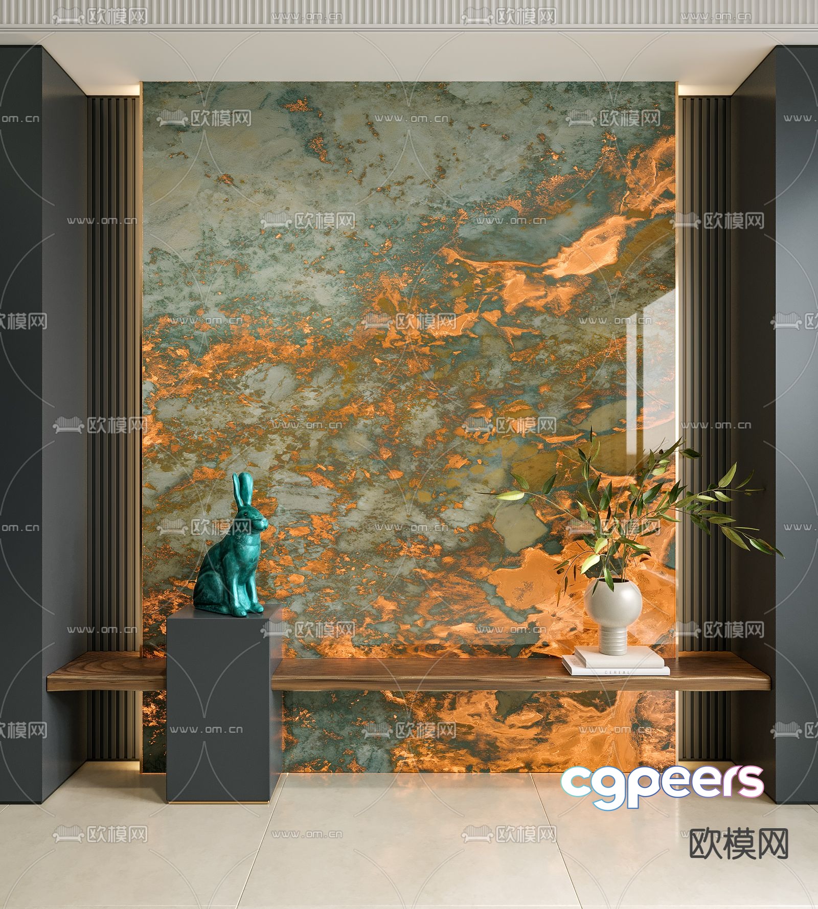 Translucent marble luxury stone background wall 3D model Translucent marble luxury stone background wall 3D model