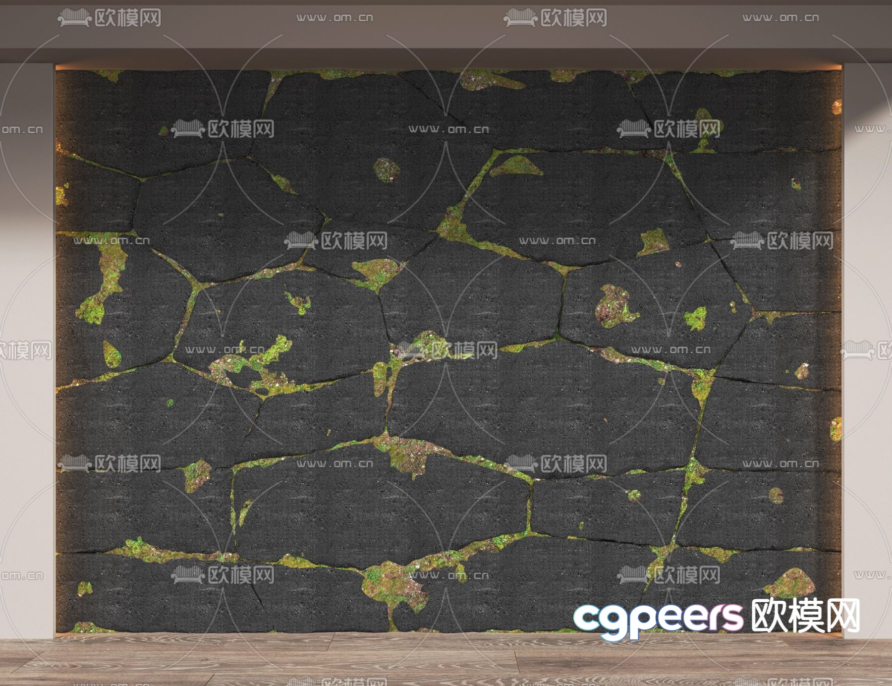 Rock wall background wall plant wall 3d model Rock wall background wall plant wall 3d model
