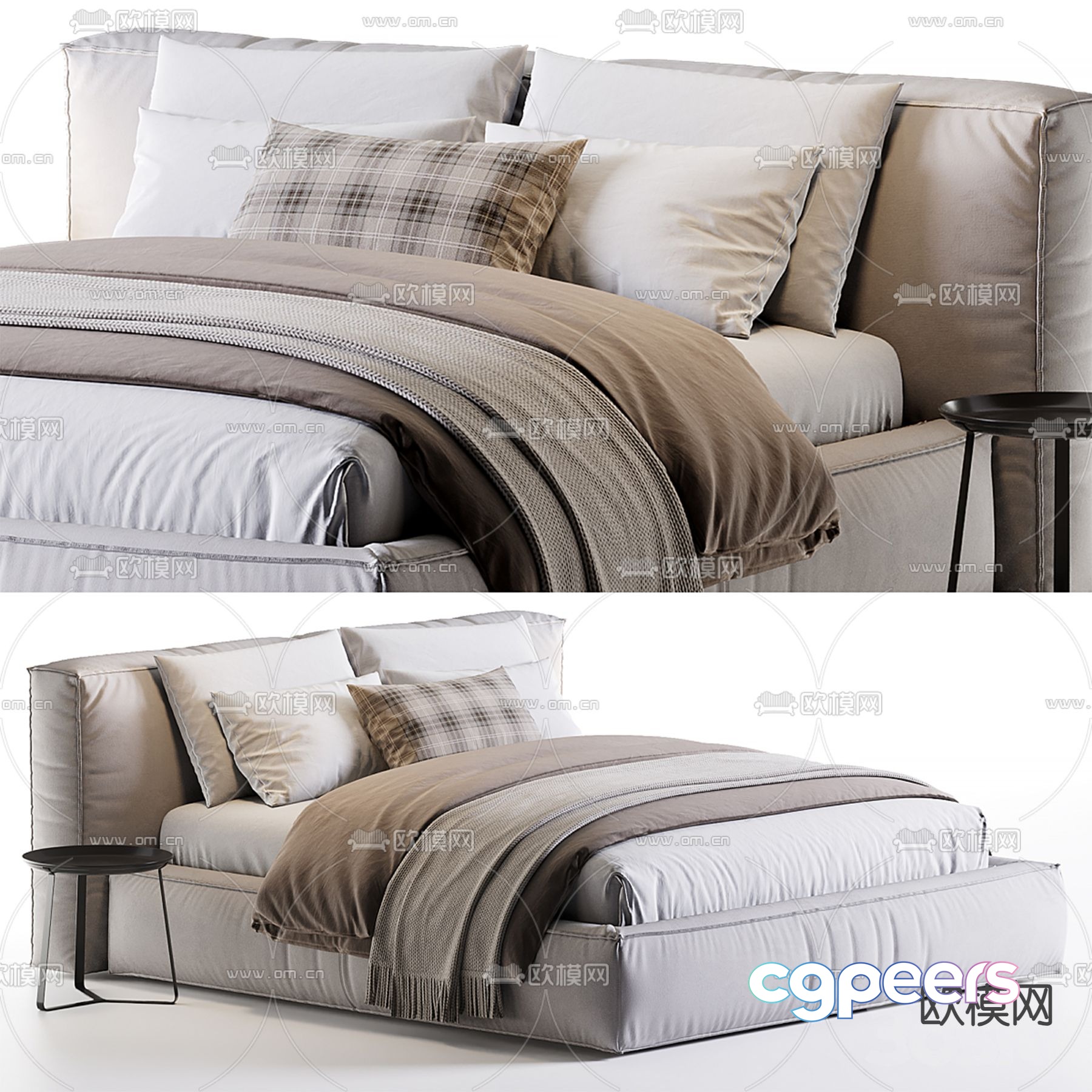 Modern double bed 3d model Modern double bed 3d model