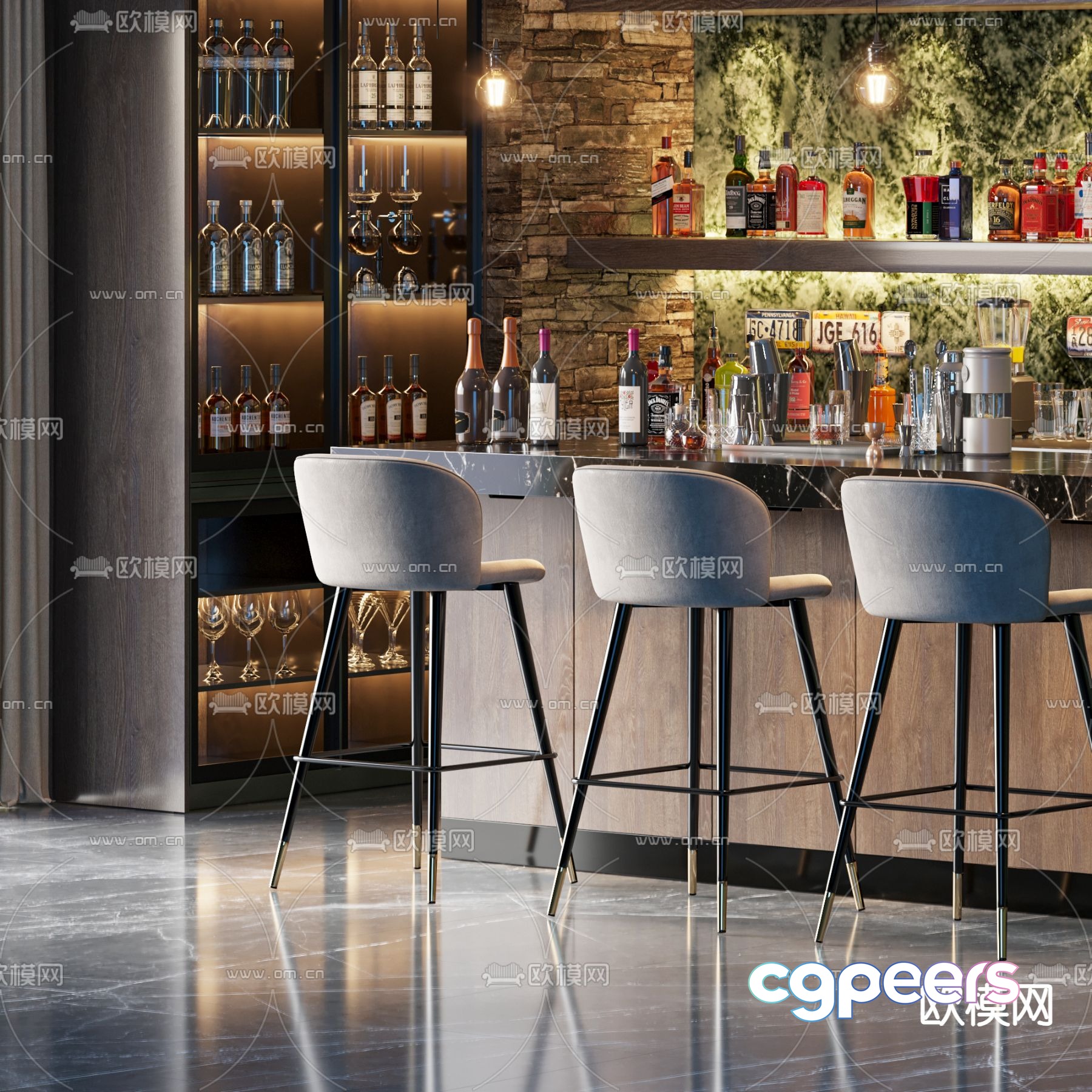 Bar counter 3d model Bar counter 3d model