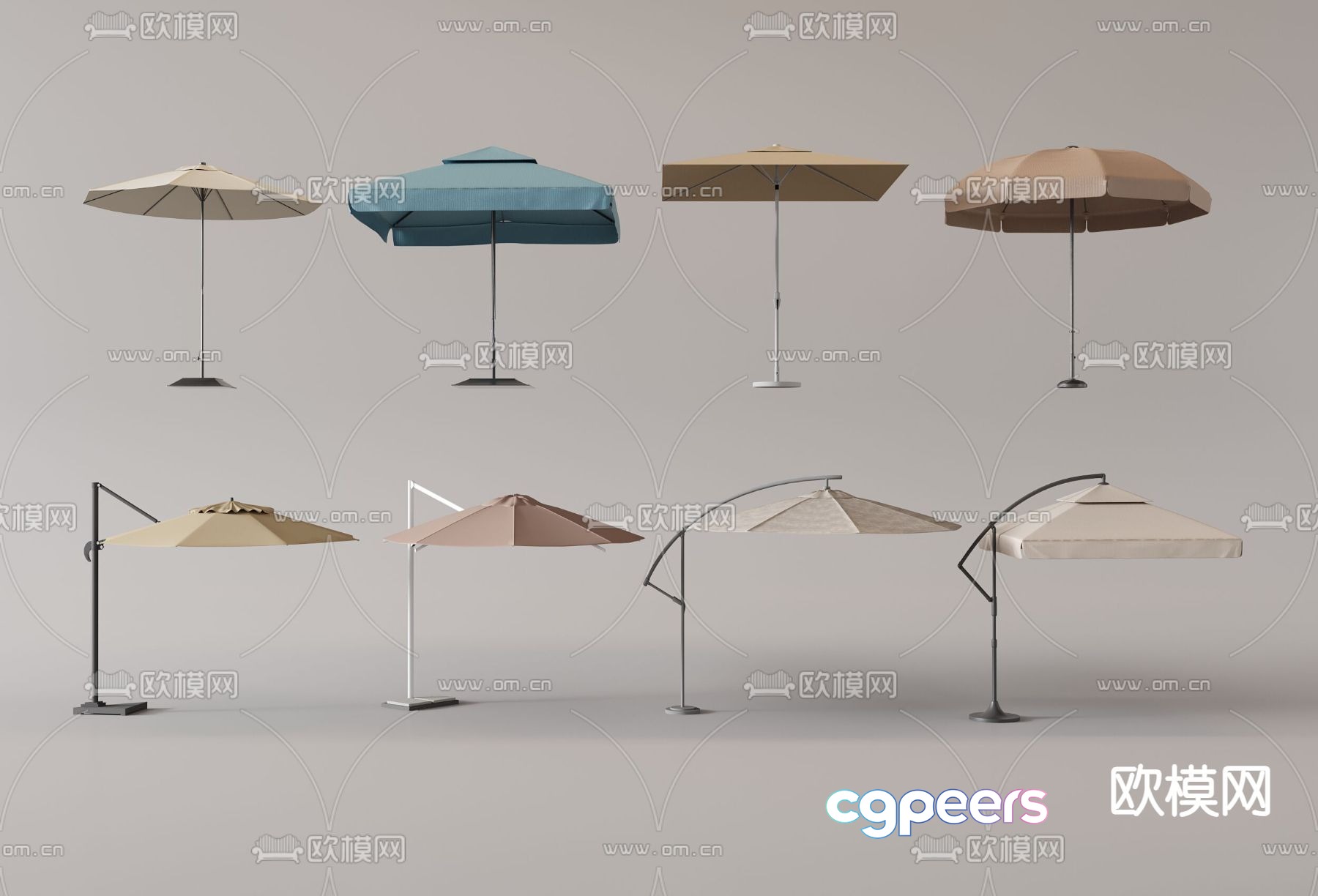 Outdoor parasol, sun umbrella, folding umbrella 3d model