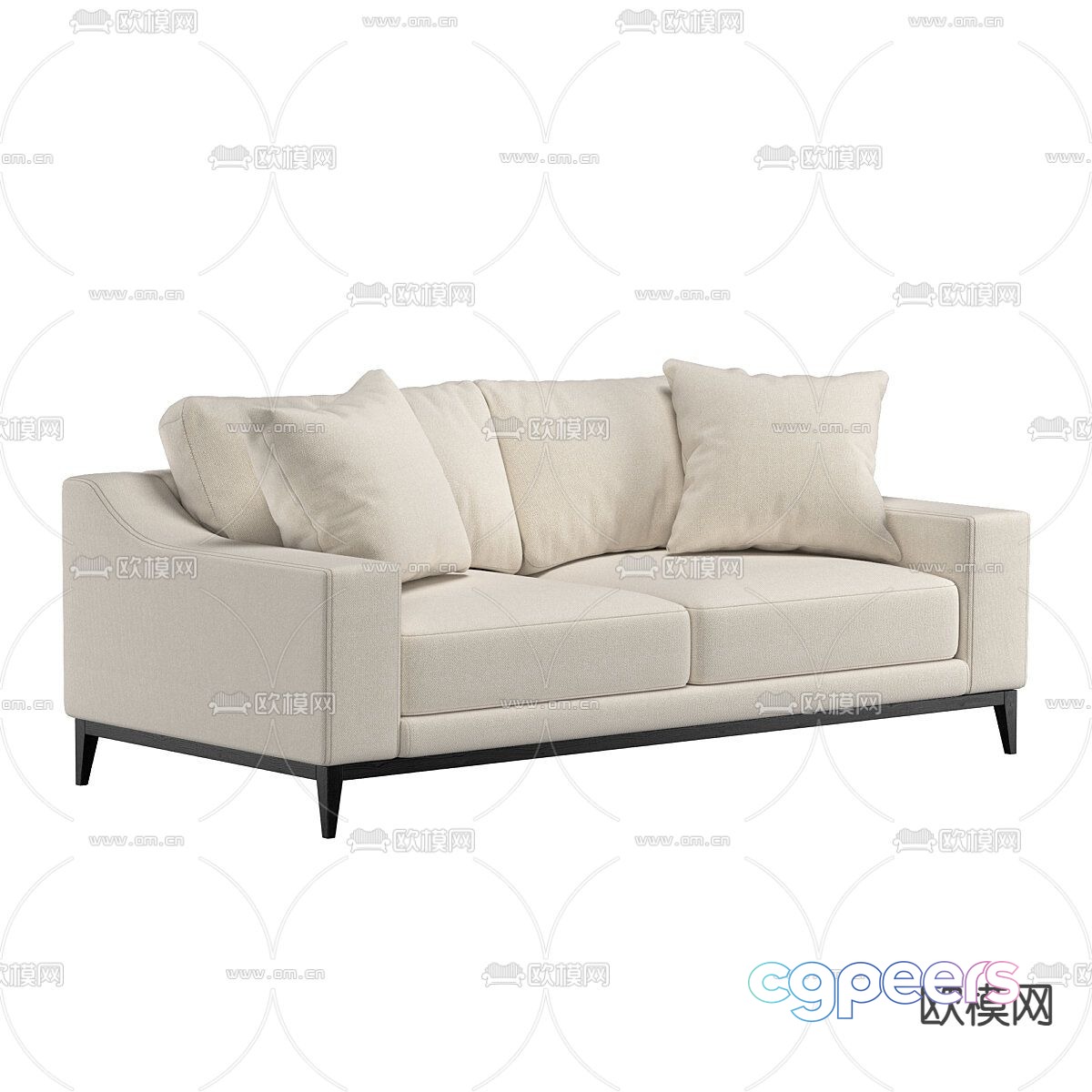 Double sofa upholstered sofa 3d model Double sofa upholstered sofa 3d model